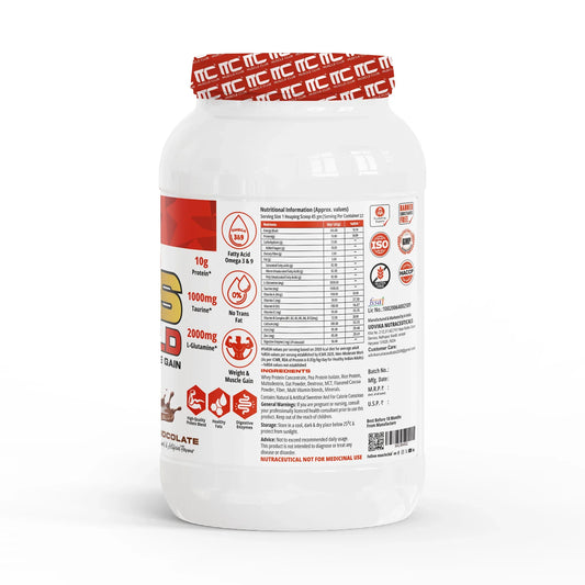 Muscle Club Super Mass Gainer – 1kg – Weight Gainer with L-Glutamine, Taurine, Vitamin A, B-Complex, Calcium, Iron, Zinc & Vitamin D – Supports Muscle Growth, Recovery & Weight Gain - Muscle Club