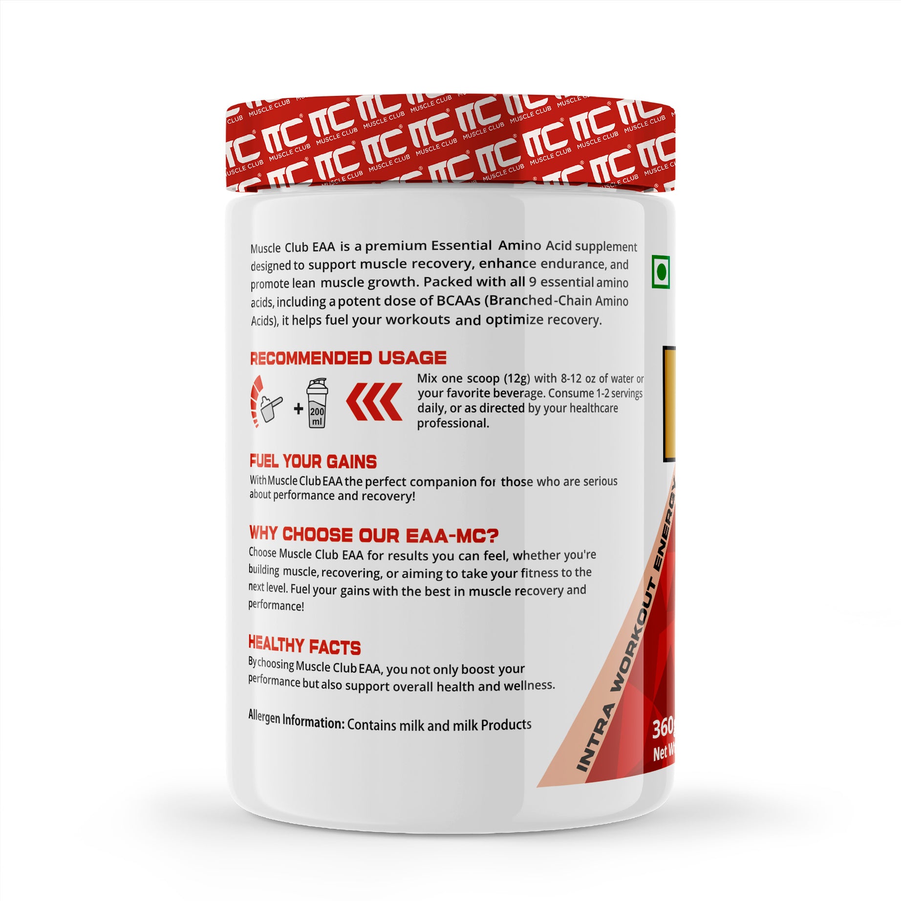 EAA - Essential Amino Acids Blend with Electrolytes | 30 Servings - Muscle Club