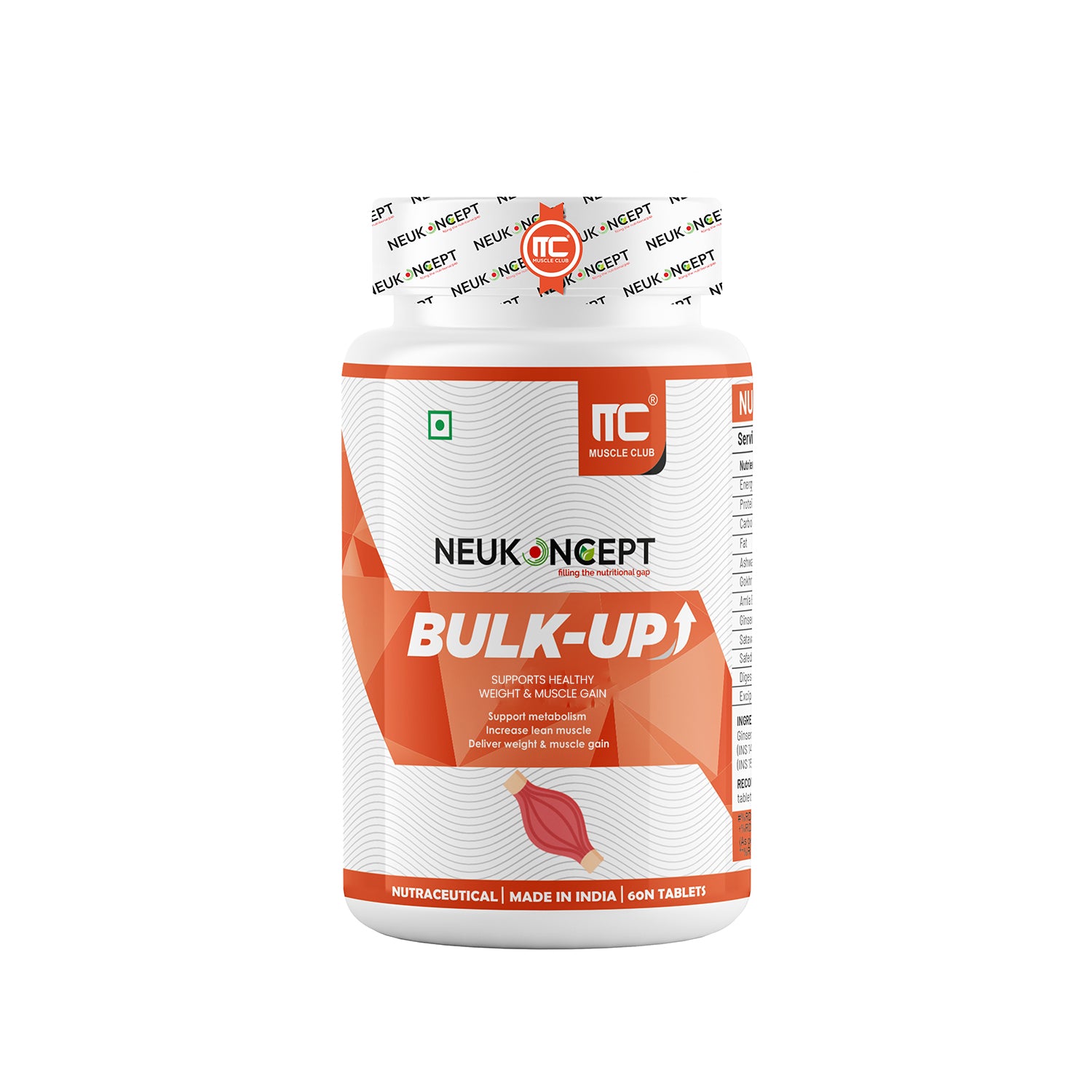 Bulk-Up: Herbal Weight Gain formula I Ayurvedic Weight Gainer I Helps Improving Digestion and Muscle Mass for Men & Women - Muscle Club