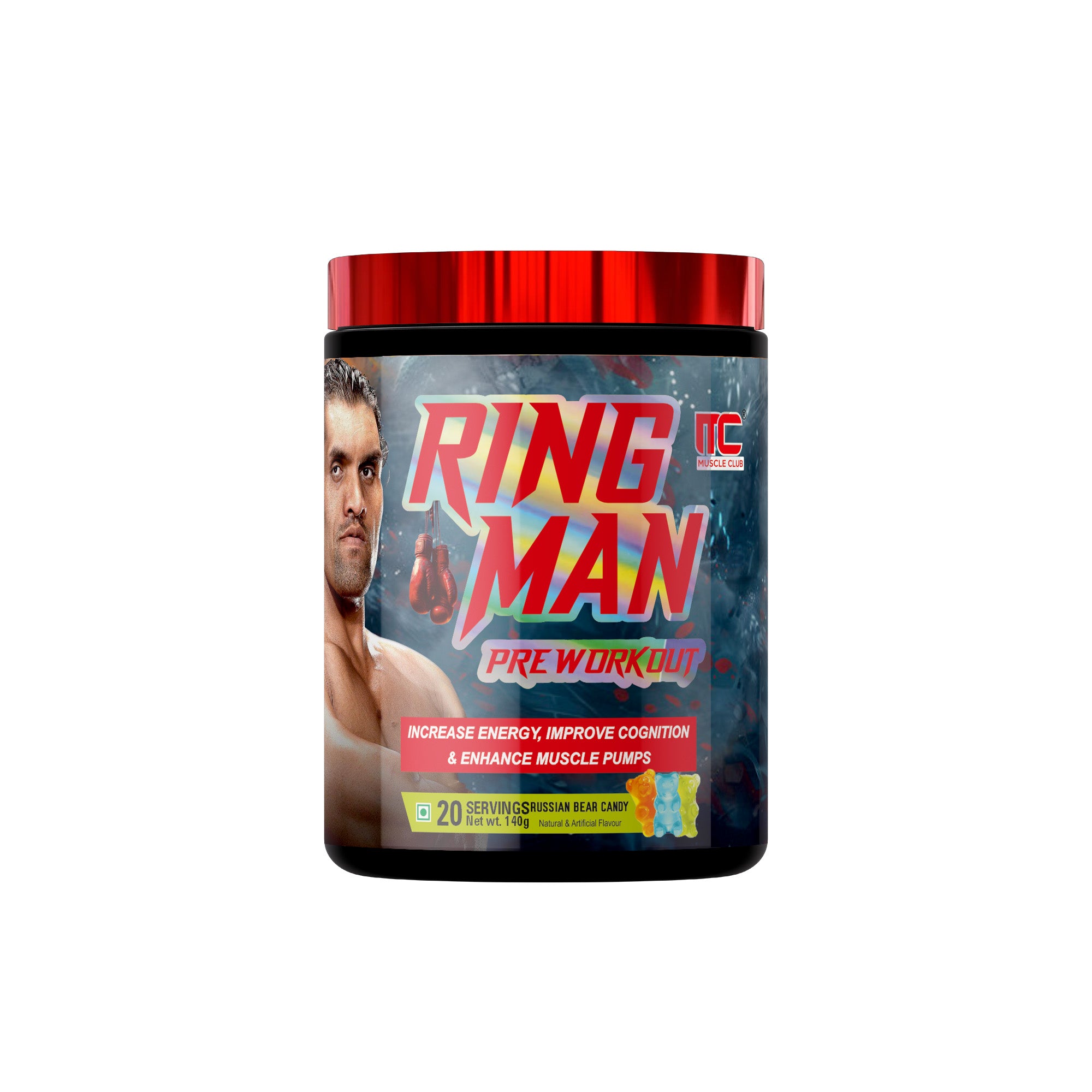 Ring Man Pre-Workout by The Great Khali | Intense Energy & Laser Focus | Powered by AMP , 2000mg Beta-Alanine & 200mg Caffeine