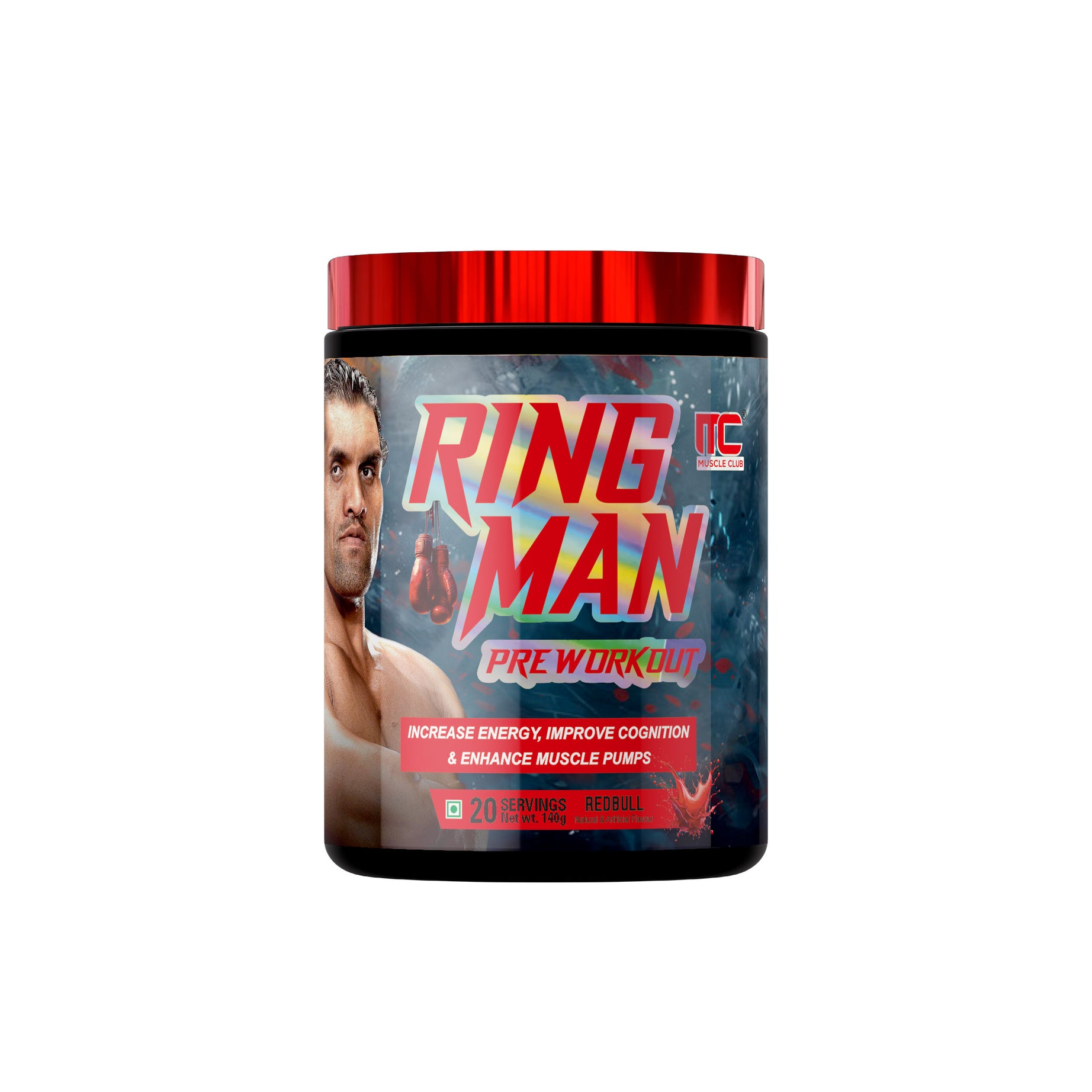 Ring Man Pre-Workout by The Great Khali | Intense Energy & Laser Focus | Powered by AMP , 2000mg Beta-Alanine & 200mg Caffeine