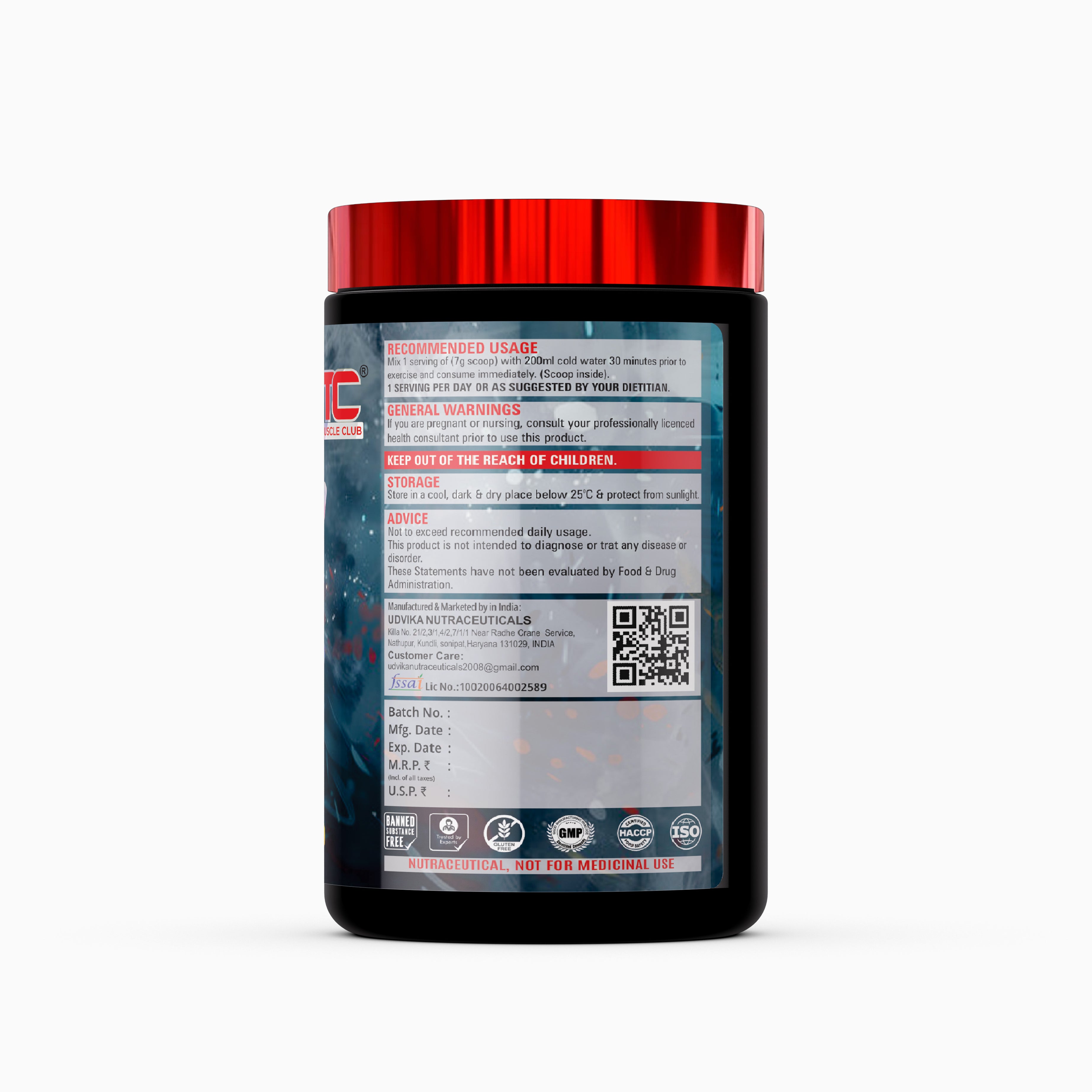 Ring Man Pre-Workout by The Great Khali | Intense Energy & Laser Focus | Powered by ATP , 2000mg Beta-Alanine & 100mg Caffeine