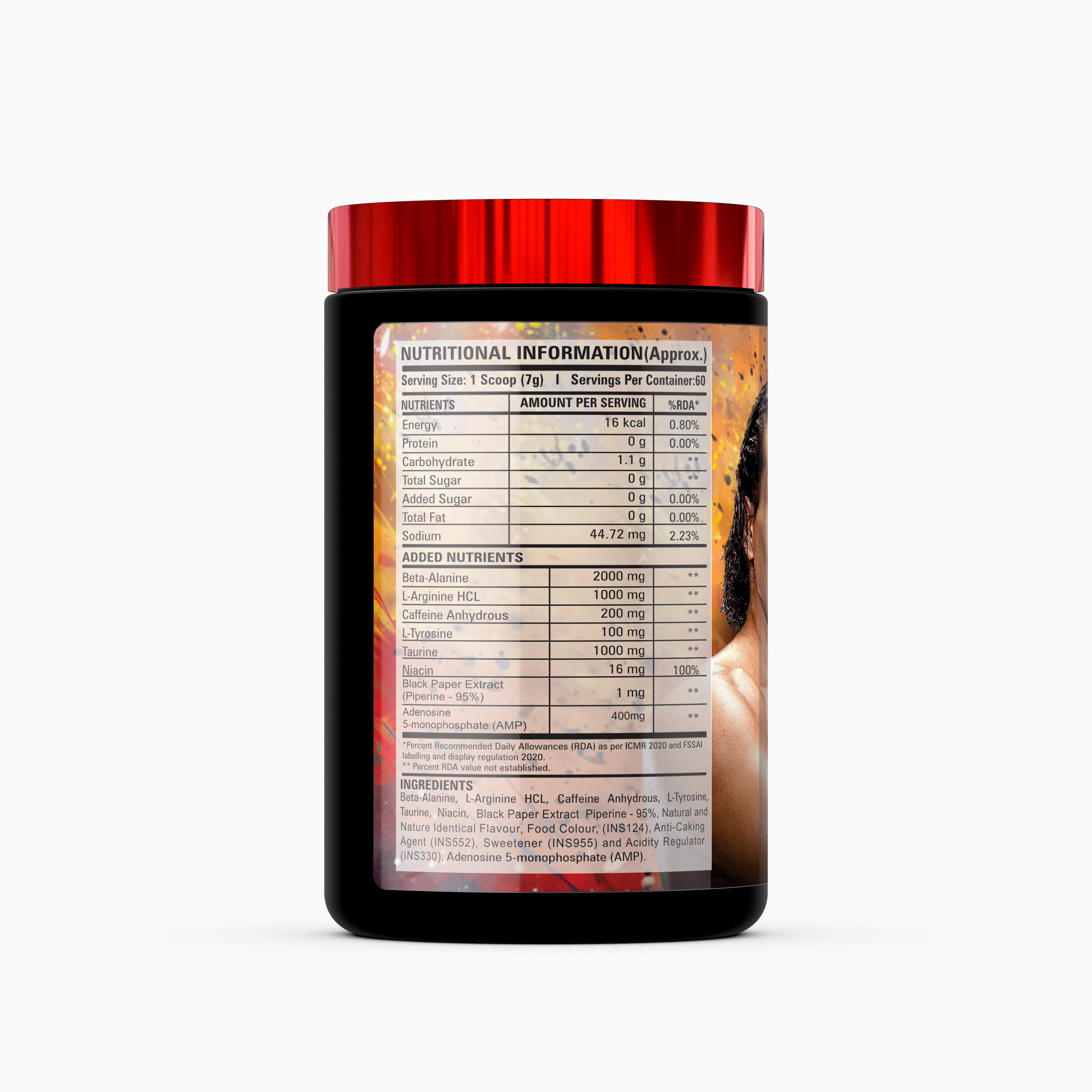 Ring Man Pre-Workout by The Great Khali | Intense Energy & Laser Focus | Powered by ATP , 2000mg Beta-Alanine & 100mg Caffeine