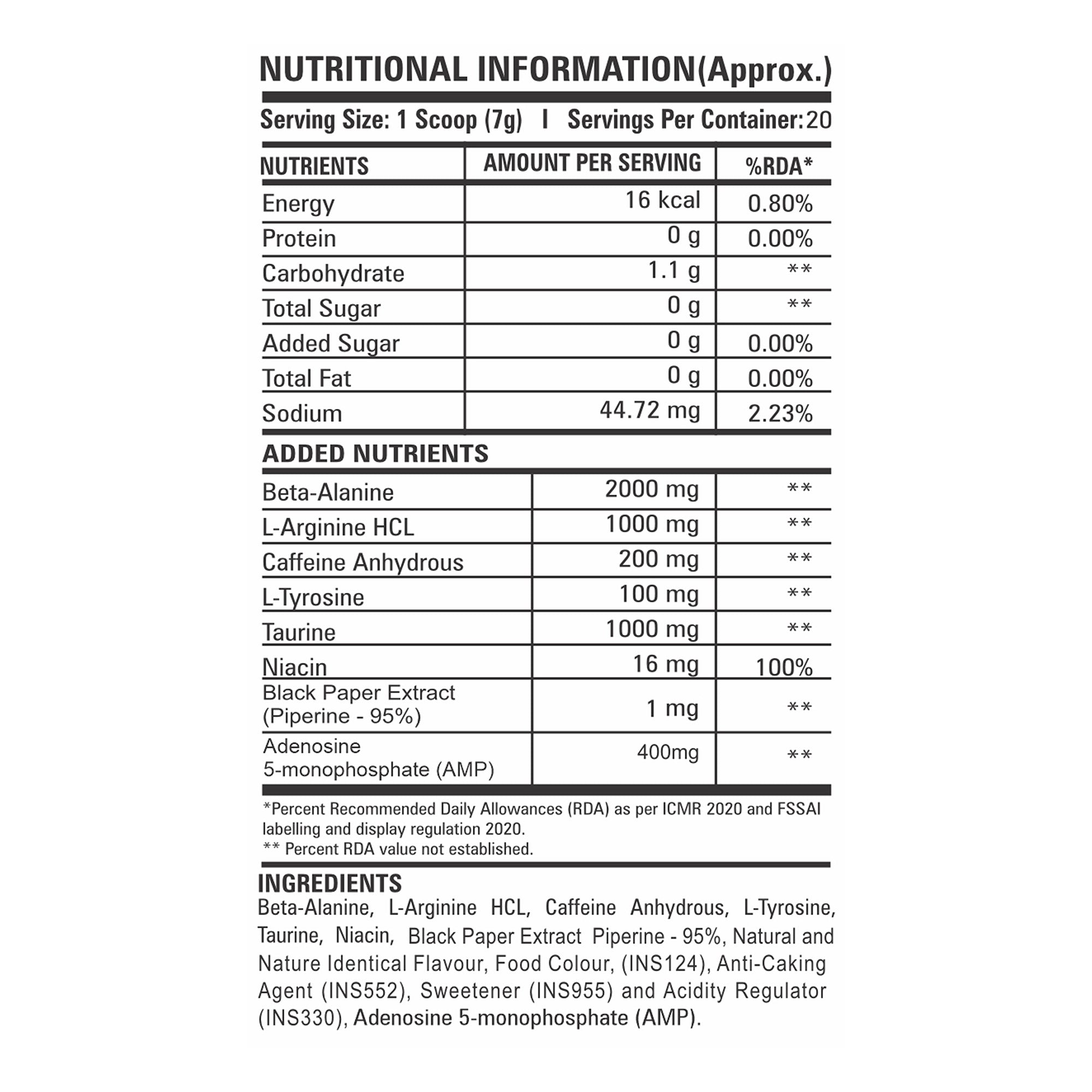 Ring Man Pre-Workout by The Great Khali | Intense Energy & Laser Focus | Powered by AMP , 2000mg Beta-Alanine & 200mg Caffeine