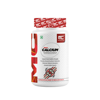 Muscle Club Super Calcium, Magnesium & Vitamin D3 - Bone Health Supplement, 60 Tablets - Muscle Club