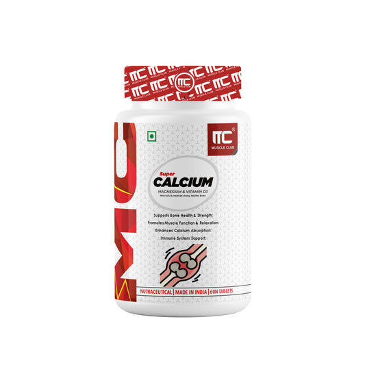 Muscle Club Super Calcium, Magnesium & Vitamin D3 - Bone Health Supplement, 60 Tablets - Muscle Club