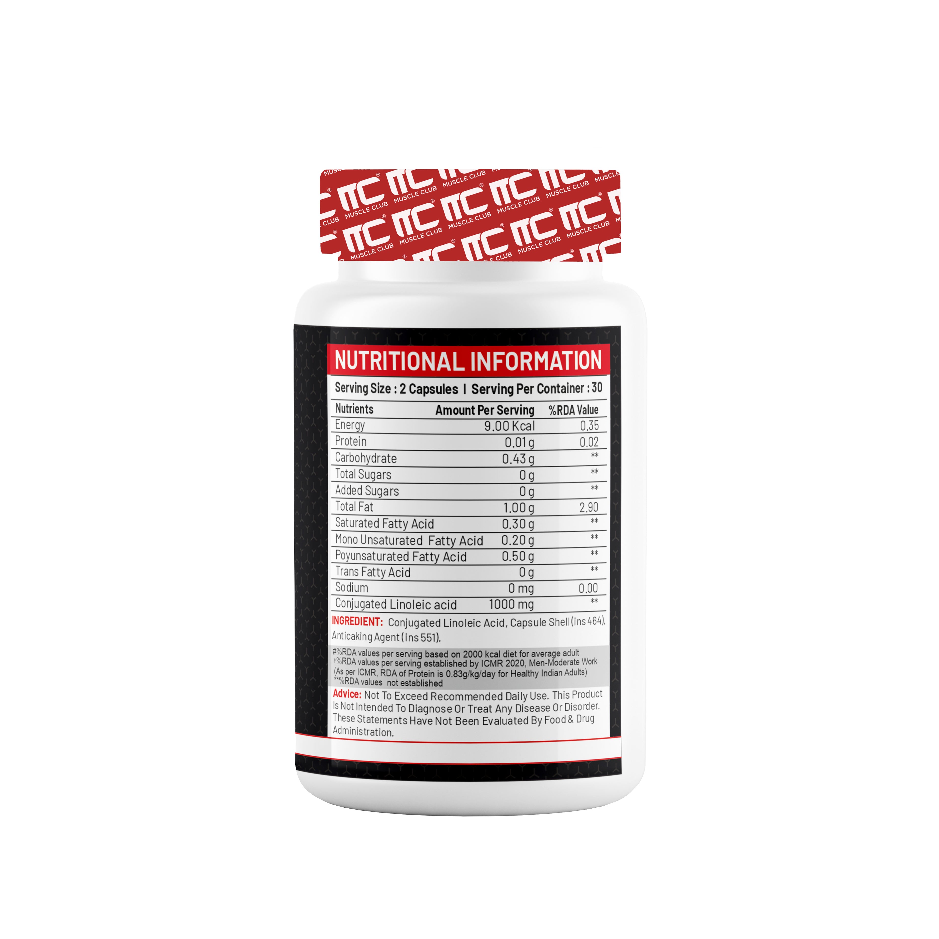 CLA1000 Conjugated Linoleic Acid - 1000mg, 60 Capsules - Premium Fat Burner & Lean Muscle Support - Muscle Club