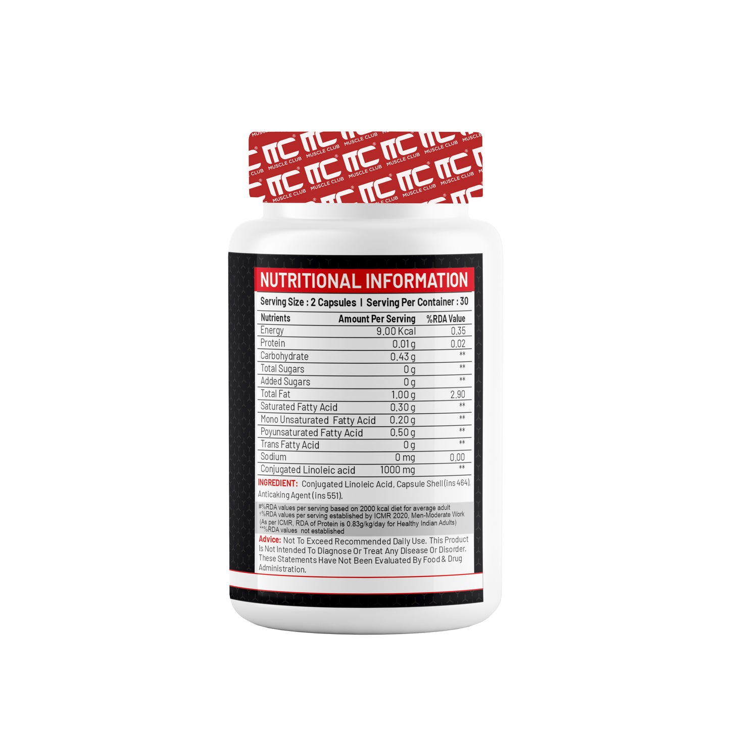 CLA1000 Conjugated Linoleic Acid - 1000mg, 60 Capsules - Premium Fat Burner & Lean Muscle Support - Muscle Club