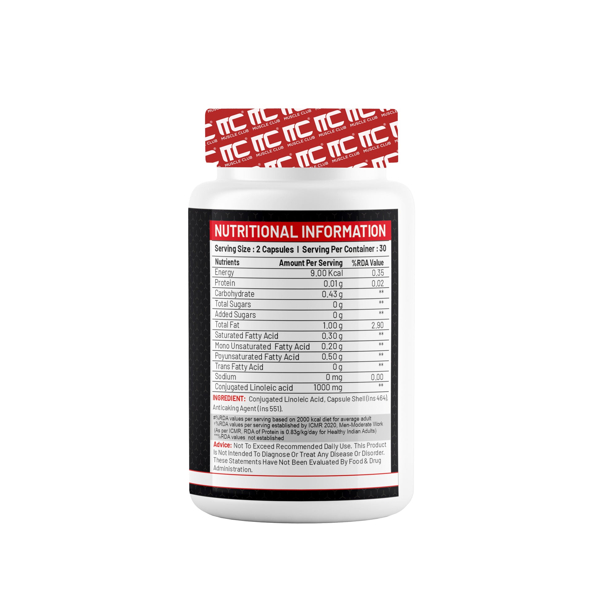 CLA1000 Conjugated Linoleic Acid - 1000mg, 60 Capsules - Premium Fat Burner & Lean Muscle Support - Muscle Club