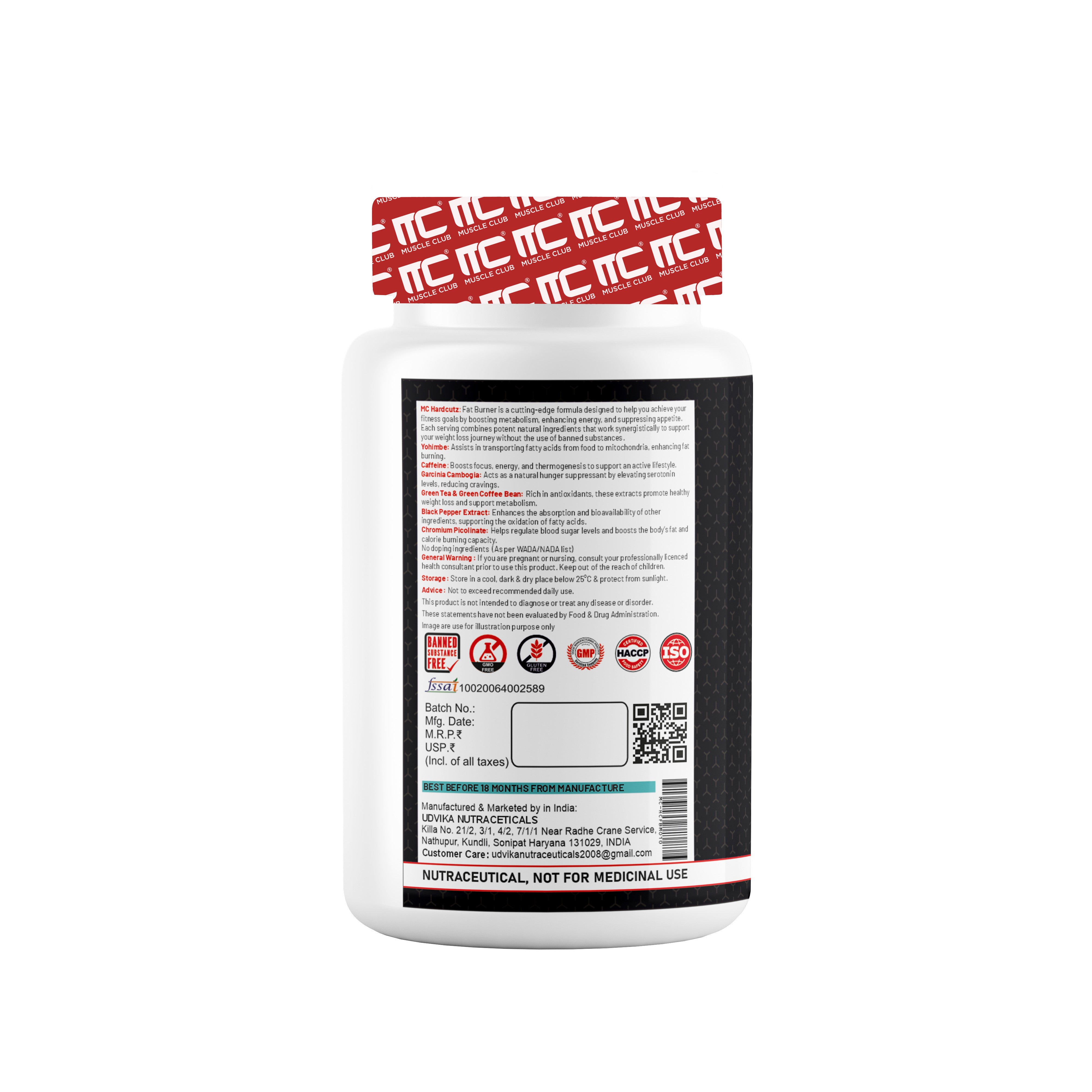 Hard Cutz Thermogenic Fat Burner - 60 Capsules - Advanced Weight Loss Supplement with Caffeine, Garcinia Cambogia, Green Tea, and More - Muscle Club