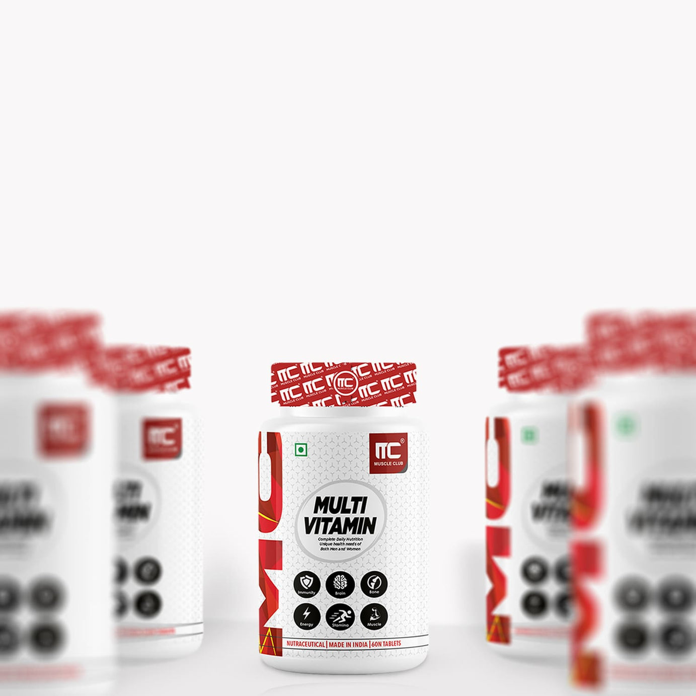 Muscle Club Multivitamin tablet for men & womens | 60 Tabs Multivitamin with Calcium, Zinc, Vitamin D | Antioxidants & Immune Support Nutrients. - Muscle Club