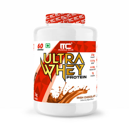 Muscle Club Ultra Whey Protein – 1kg – Premium Whey Protein Isolate & Concentrate Blend – Fast Absorbing Protein Powder with BCAAs & Glutamine – Supports Muscle Growth, Strength & Recovery – Low Carb & Low Fat - Muscle Club