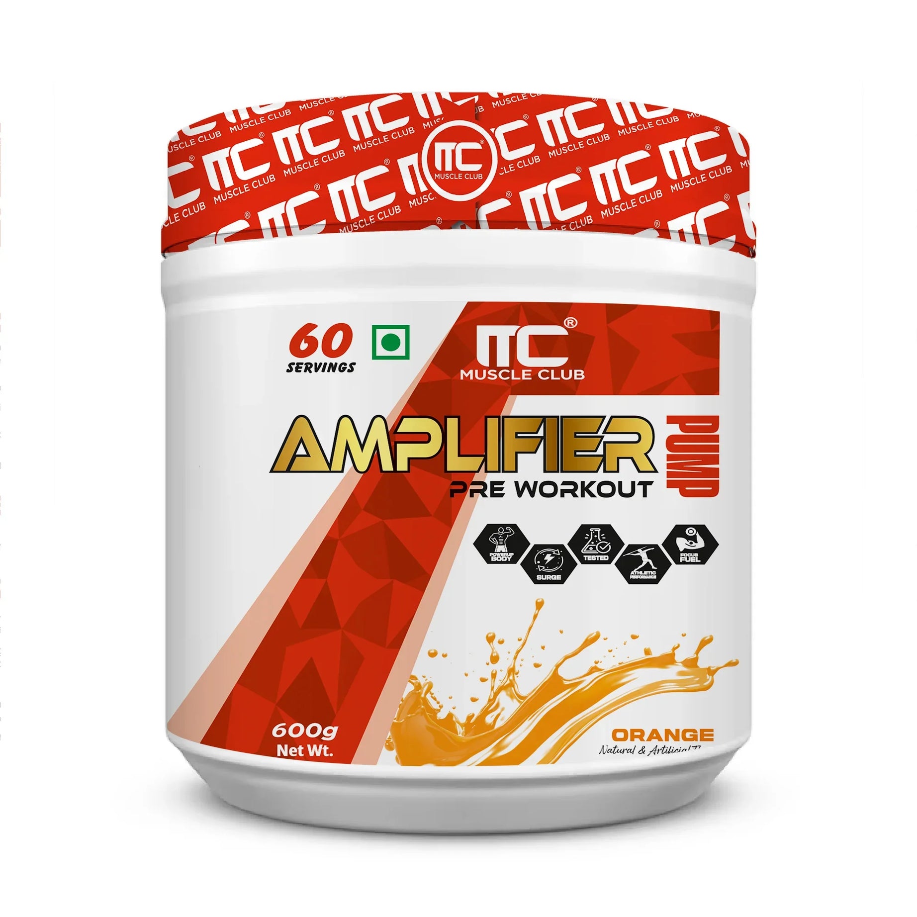 Muscle Club Amplifier Pre workout | Pre-workout Supplement Supports to Improve Focus, Strength, Energy | Beta Alanine, Caffeine, Creatine, L-Arginine, & Vitamin B3 - Muscle Club