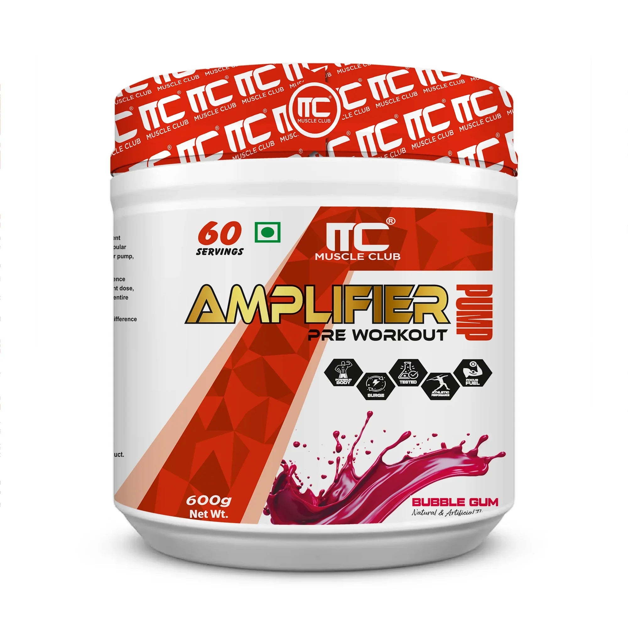 Muscle Club Amplifier Pre workout | Pre-workout Supplement Supports to Improve Focus, Strength, Energy | Beta Alanine, Caffeine, Creatine, L-Arginine, & Vitamin B3 - Muscle Club