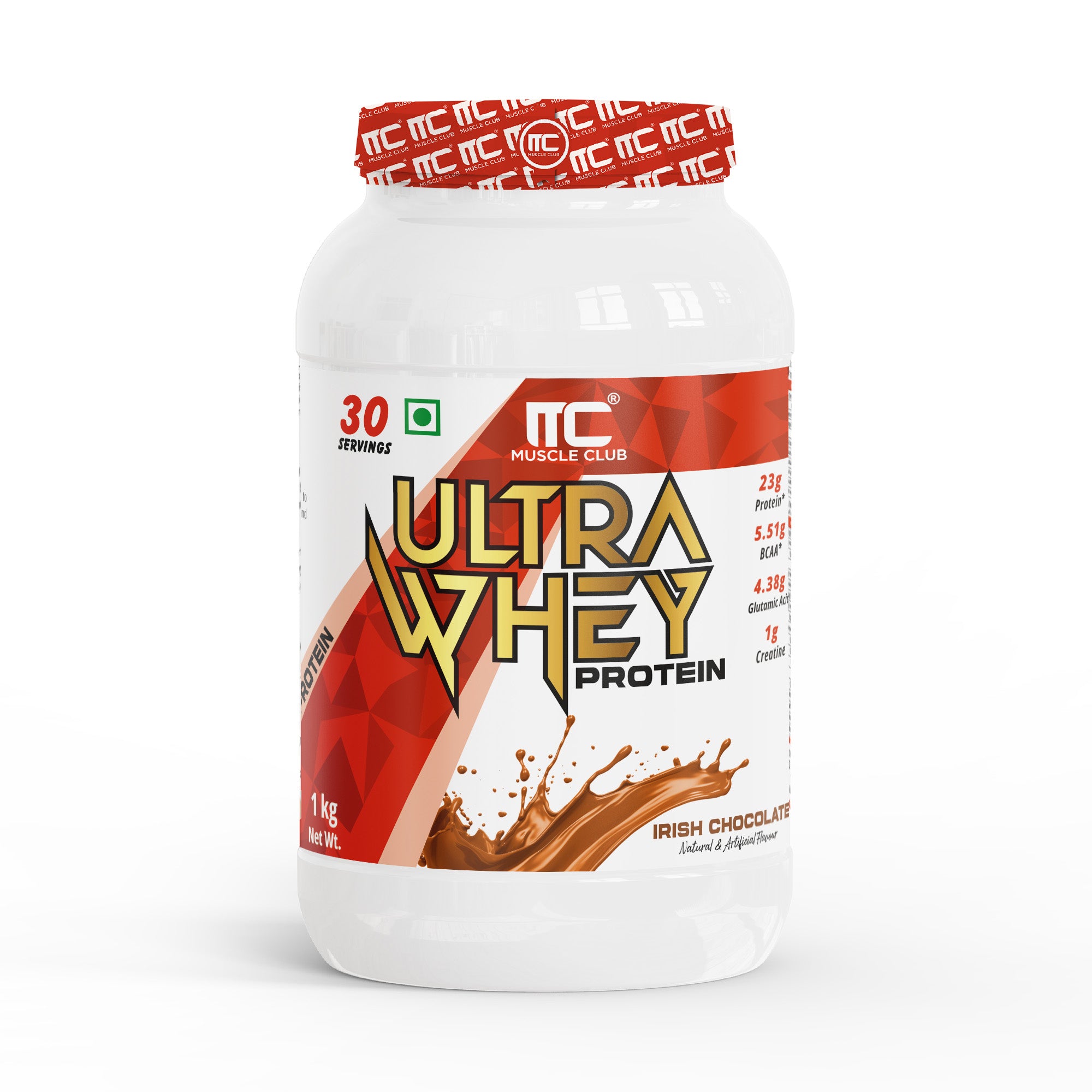Muscle Club Ultra Whey Protein – 1kg – Premium Whey Protein Isolate & Concentrate Blend – Fast Absorbing Protein Powder with BCAAs & Glutamine – Supports Muscle Growth, Strength & Recovery – Low Carb & Low Fat - Muscle Club