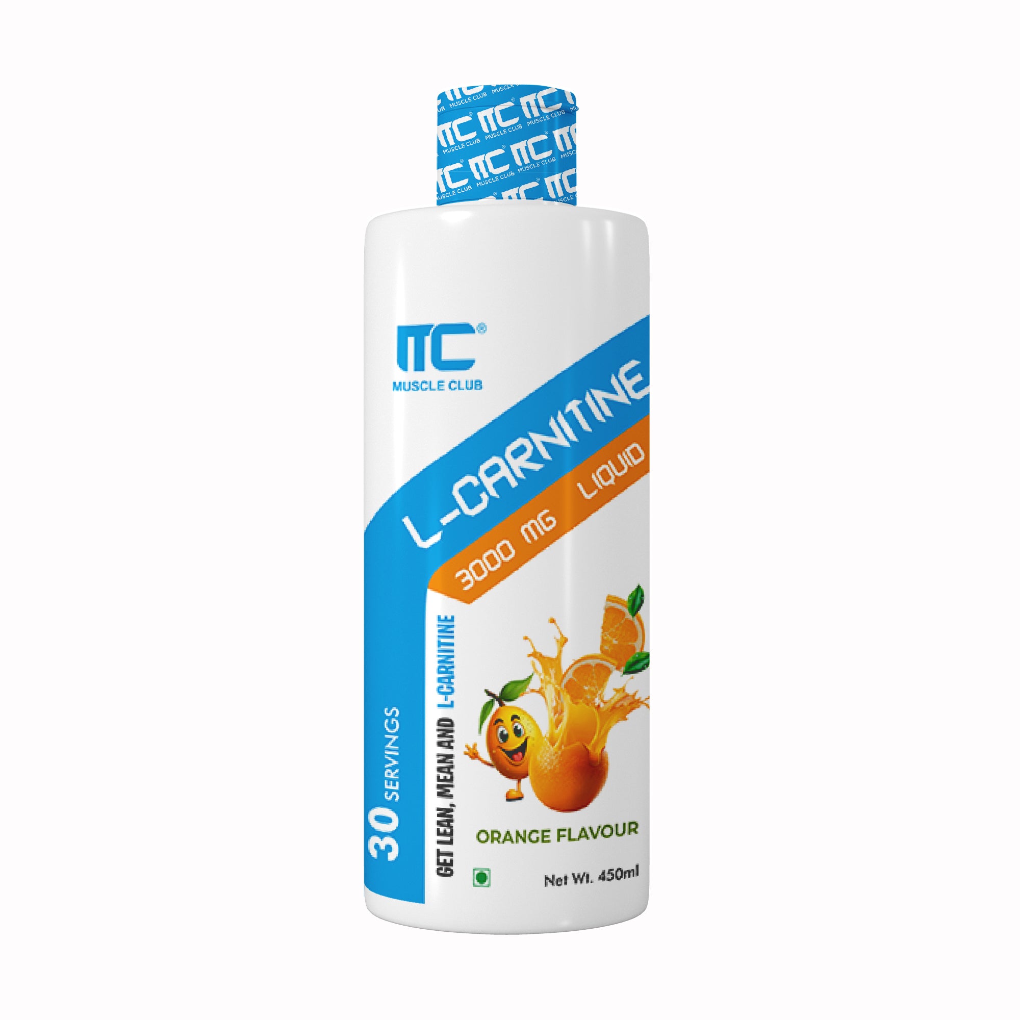L-Carnitine 3000 mg Liquid - Green Apple Flavor - Energy and Fat Metabolism Support Supplement | 450ml - Muscle Club