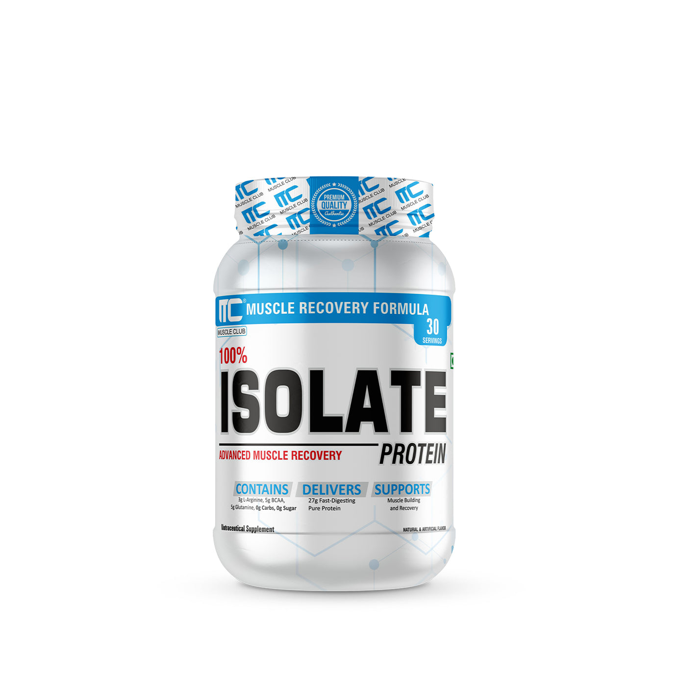 100% Isolate Whey Protein - Advanced Muscle Recovery Formula |27g of Fast-Digesting Pure Protein | with L-Arginine, BCAAs, and Glutamine for Muscle Building