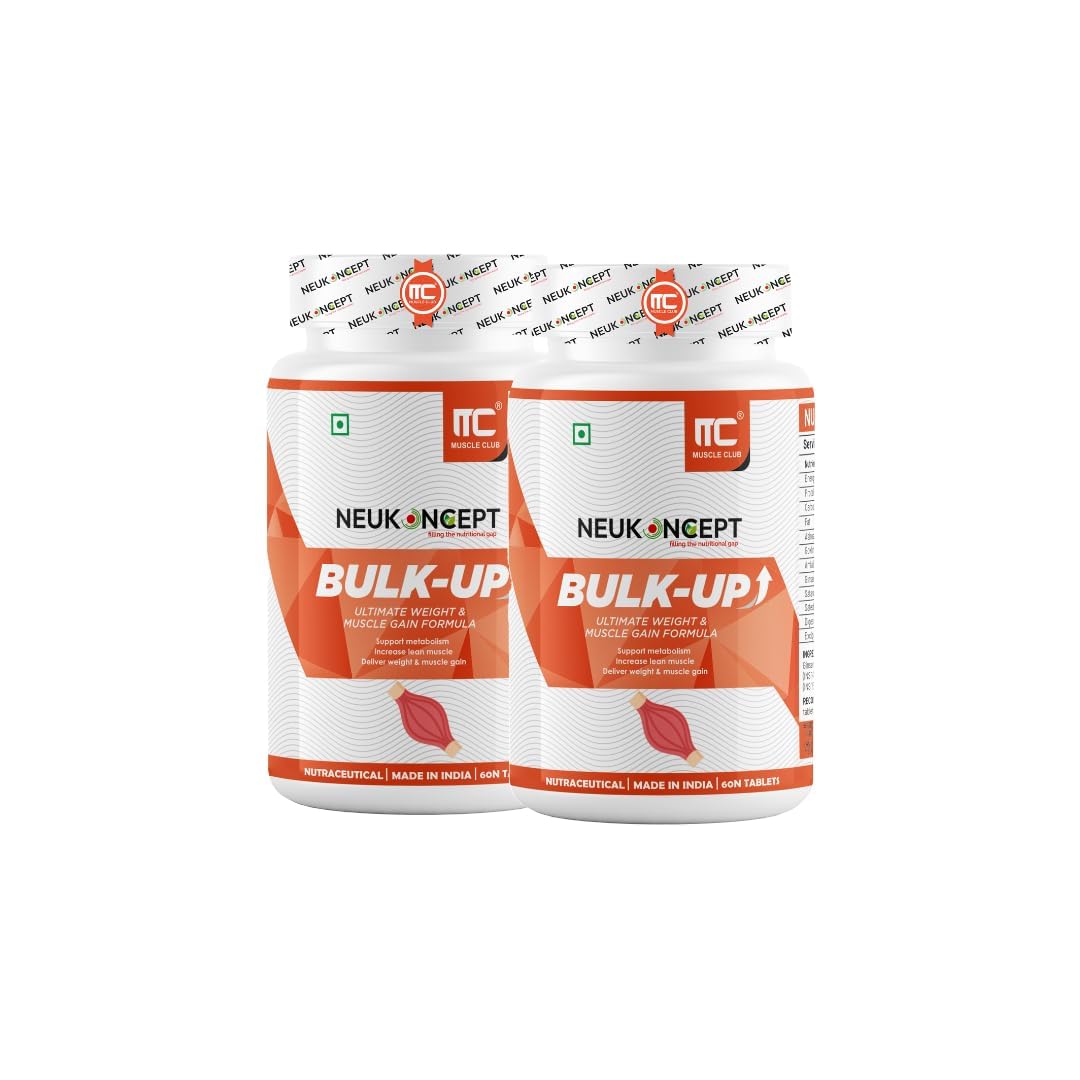 Bulk-Up: Herbal Weight Gain formula I Ayurvedic Weight Gainer I Helps Improving Digestion and Muscle Mass for Men & Women - Muscle Club