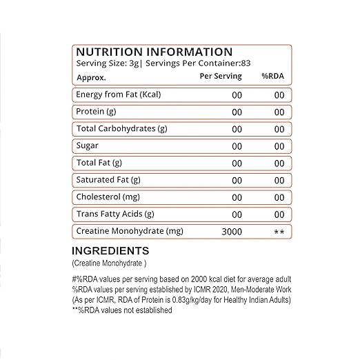 Muscle Club Creatine Monohydrate 250g –  Micronized Creatine Powder for Muscle Strength, Power & Endurance – Fast Absorption – Pre/Post Workout Supplement for Men & Women