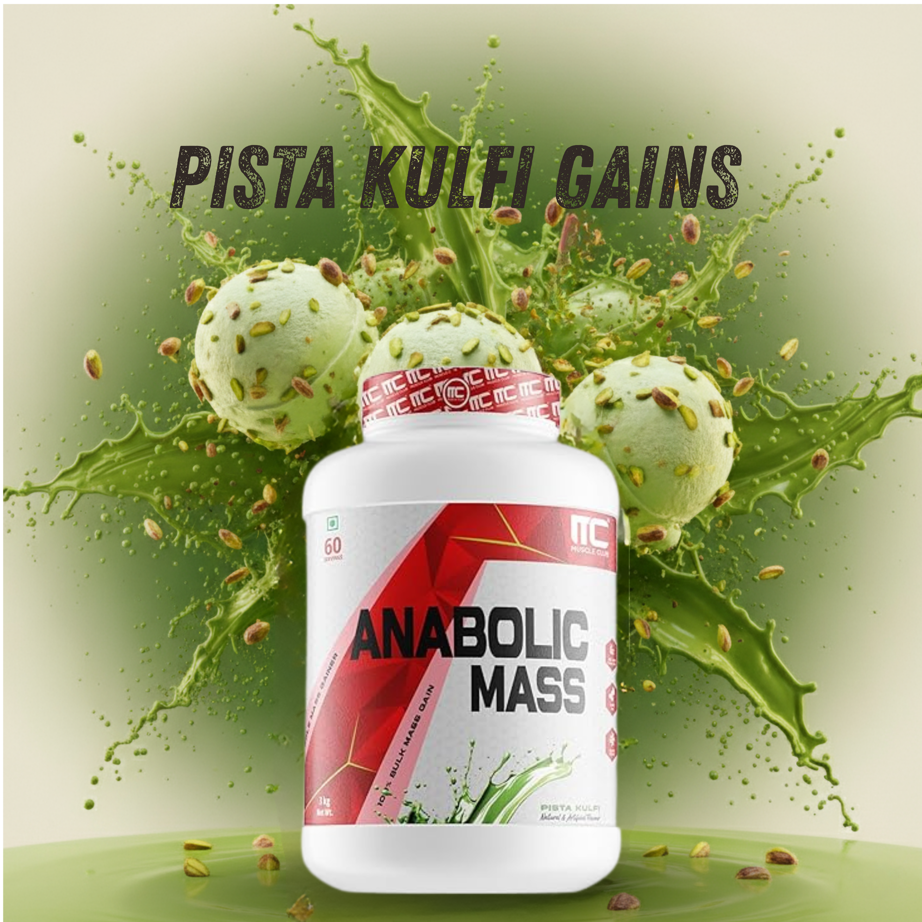 Muscle Club Anabolic Mass Gainer – 3kg 60 Serving – High-Calorie Weight Gainer with Protein, Complex Carbs, L-Glutamine, Creatine & Dietary Fibre – Supports Muscle Growth & Recovery