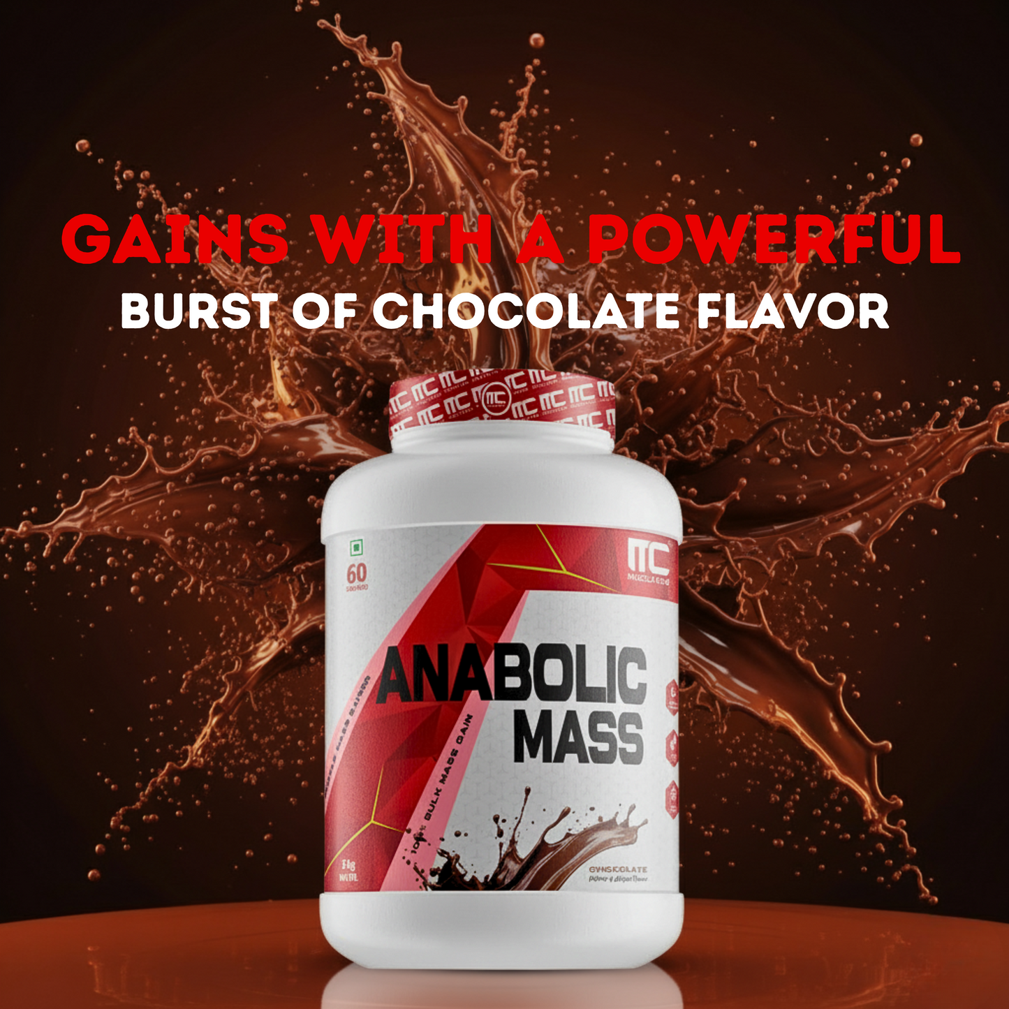Muscle Club Anabolic Mass Gainer – High-Calorie Weight Gainer with Protein, Complex Carbs, L-Glutamine, Creatine & Dietary Fiber – Supports Muscle Growth & Recovery