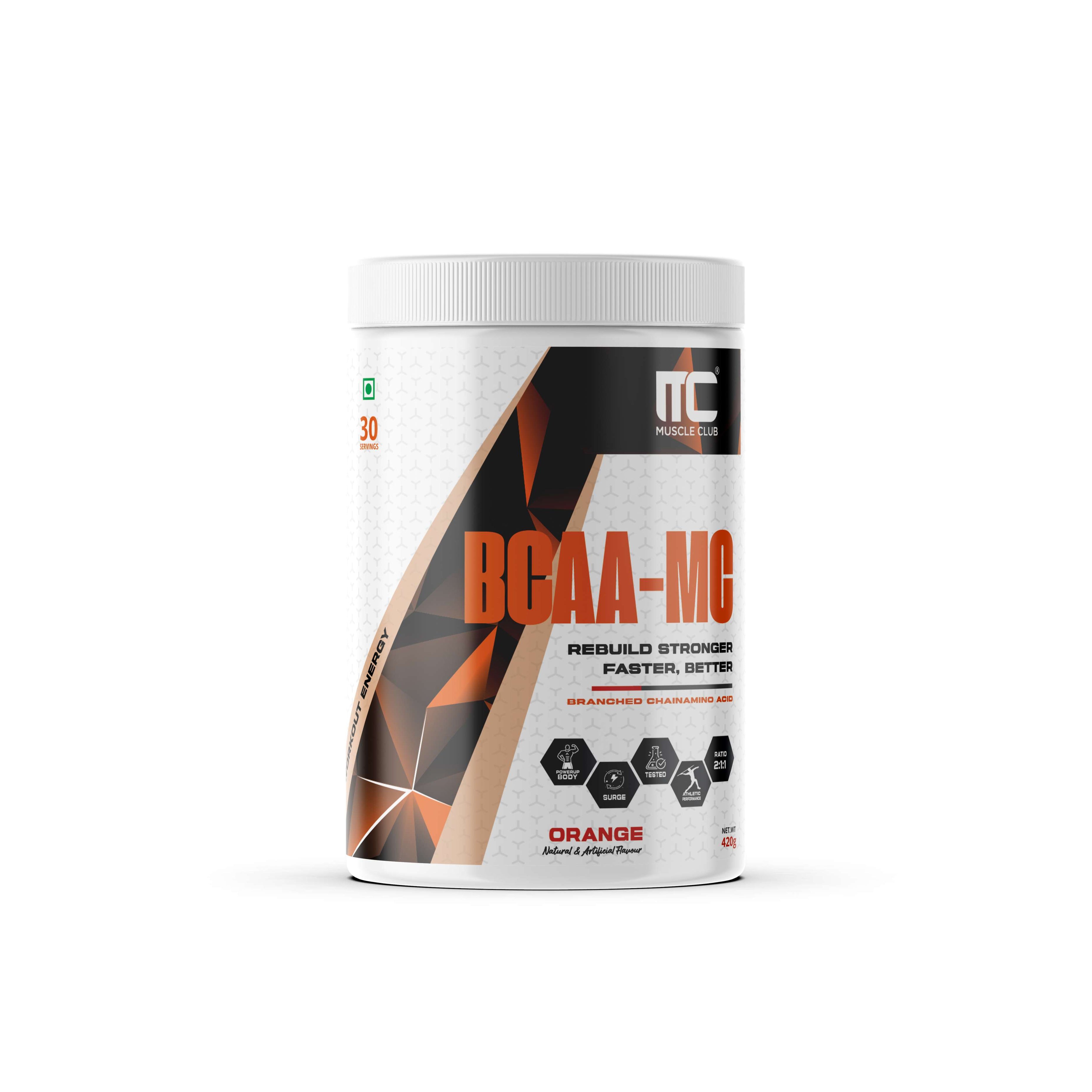 Muscle Club BCAA Powder - 5g BCAAs, Beta Alanine, L-Arginine, Taurine, Vitamin B Complex - Intra-Workout Muscle Recovery and Strength - 30 Servings, 360g