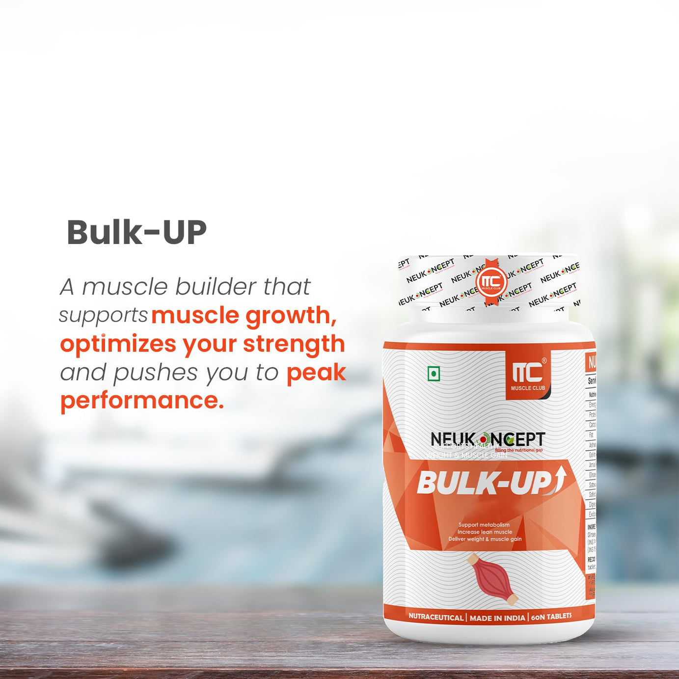 Bulk-Up: Herbal Weight Gain formula I Ayurvedic Weight Gainer I Helps Improving Digestion and Muscle Mass for Men & Women - Muscle Club