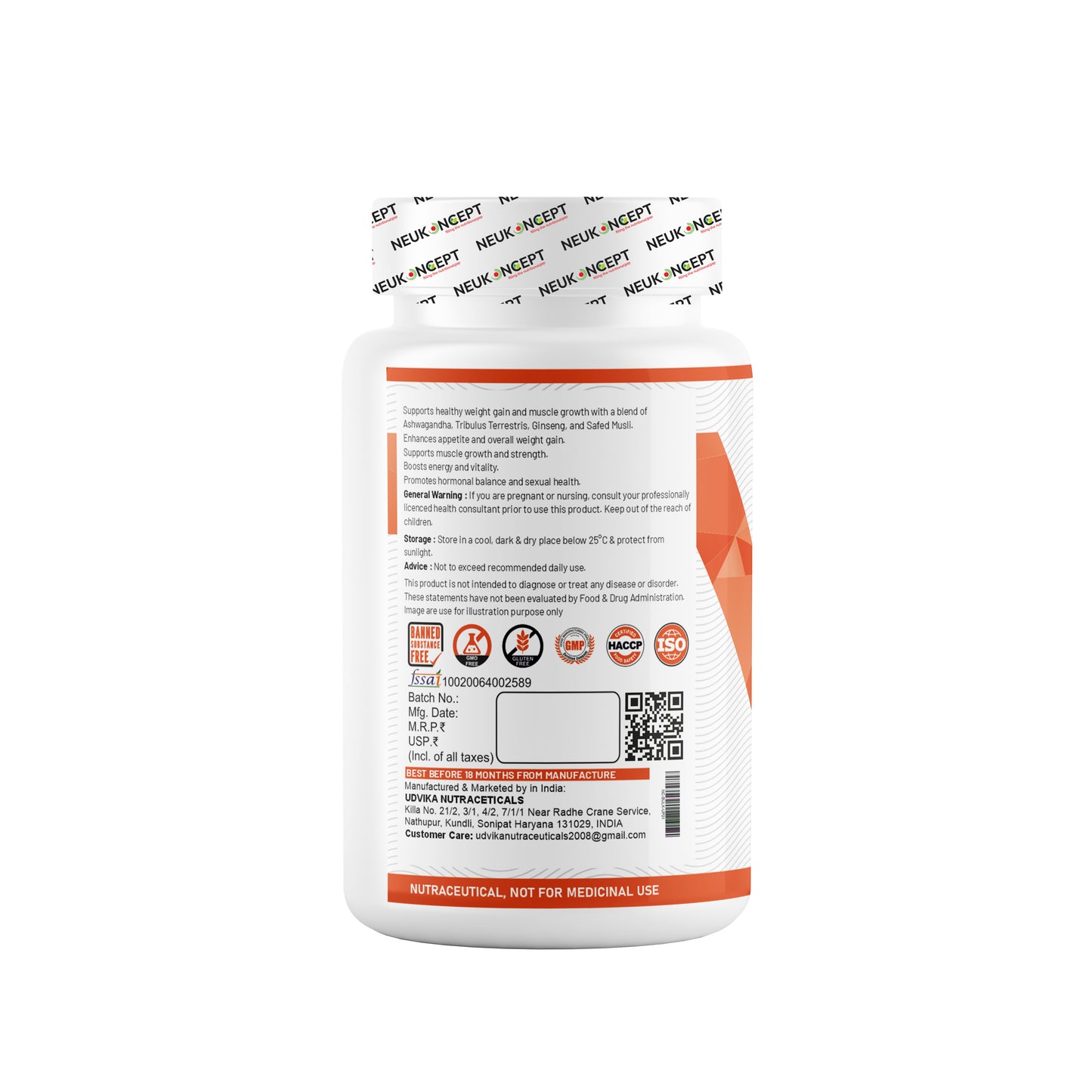 Bulk-Up: Herbal Weight Gain formula I Ayurvedic Weight Gainer I Helps Improving Digestion and Muscle Mass for Men & Women - Muscle Club