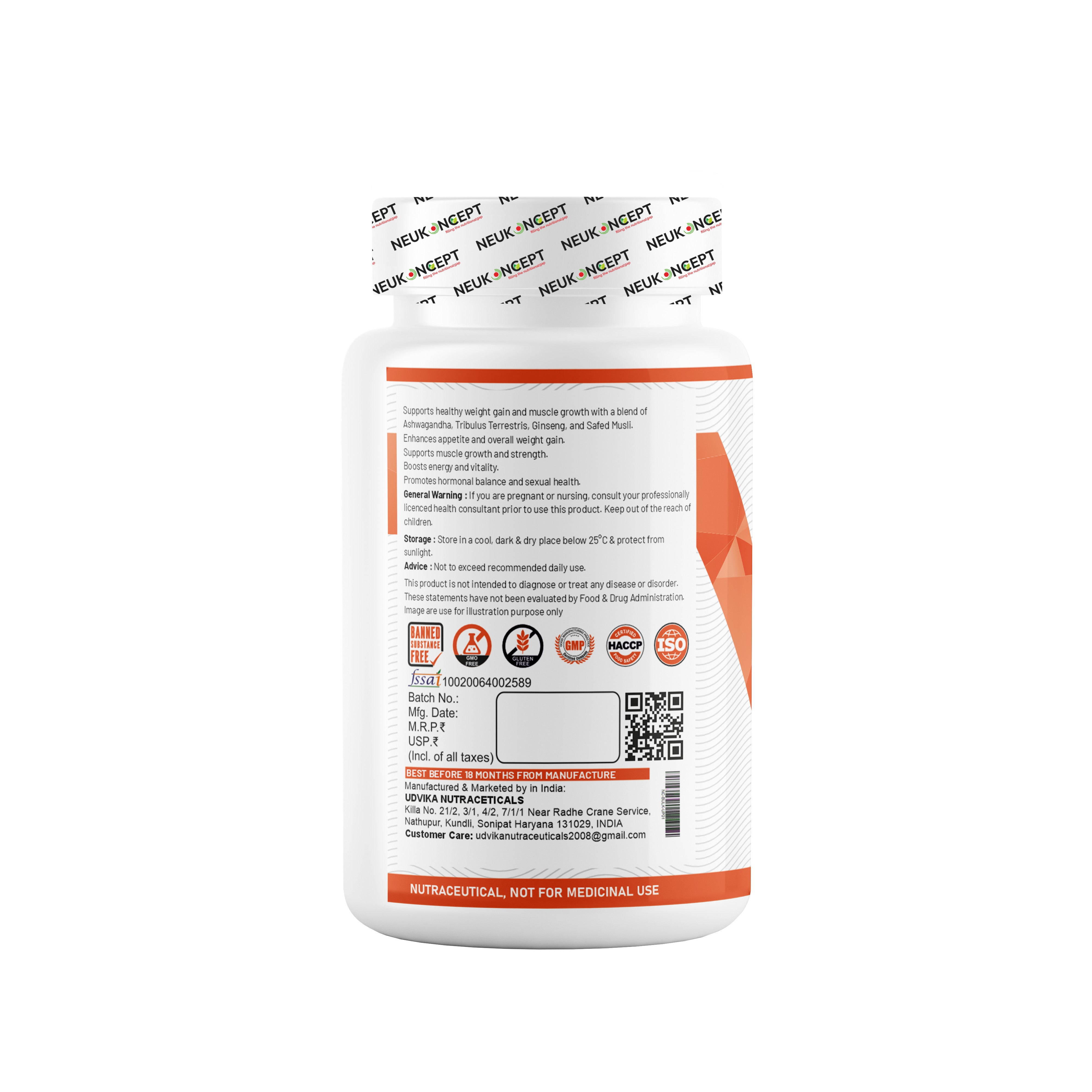 Bulk-Up: Herbal Weight Gain formula I Ayurvedic Weight Gainer I Helps Improving Digestion and Muscle Mass for Men & Women - Muscle Club