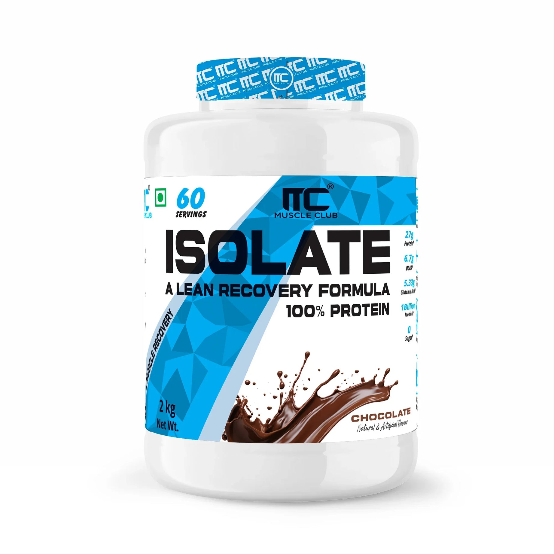 100% Isolate Whey Protein - Advanced Muscle Recovery Formula |27g of Fast-Digesting Pure Protein | with L-Arginine, BCAAs, and Glutamine for Muscle Building - Muscle Club