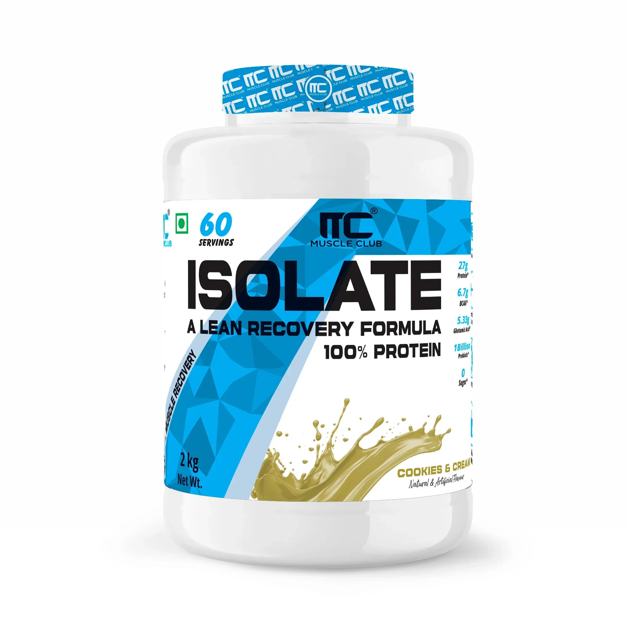 100% Isolate Whey Protein - Advanced Muscle Recovery Formula |27g of Fast-Digesting Pure Protein | with L-Arginine, BCAAs, and Glutamine for Muscle Building - Muscle Club