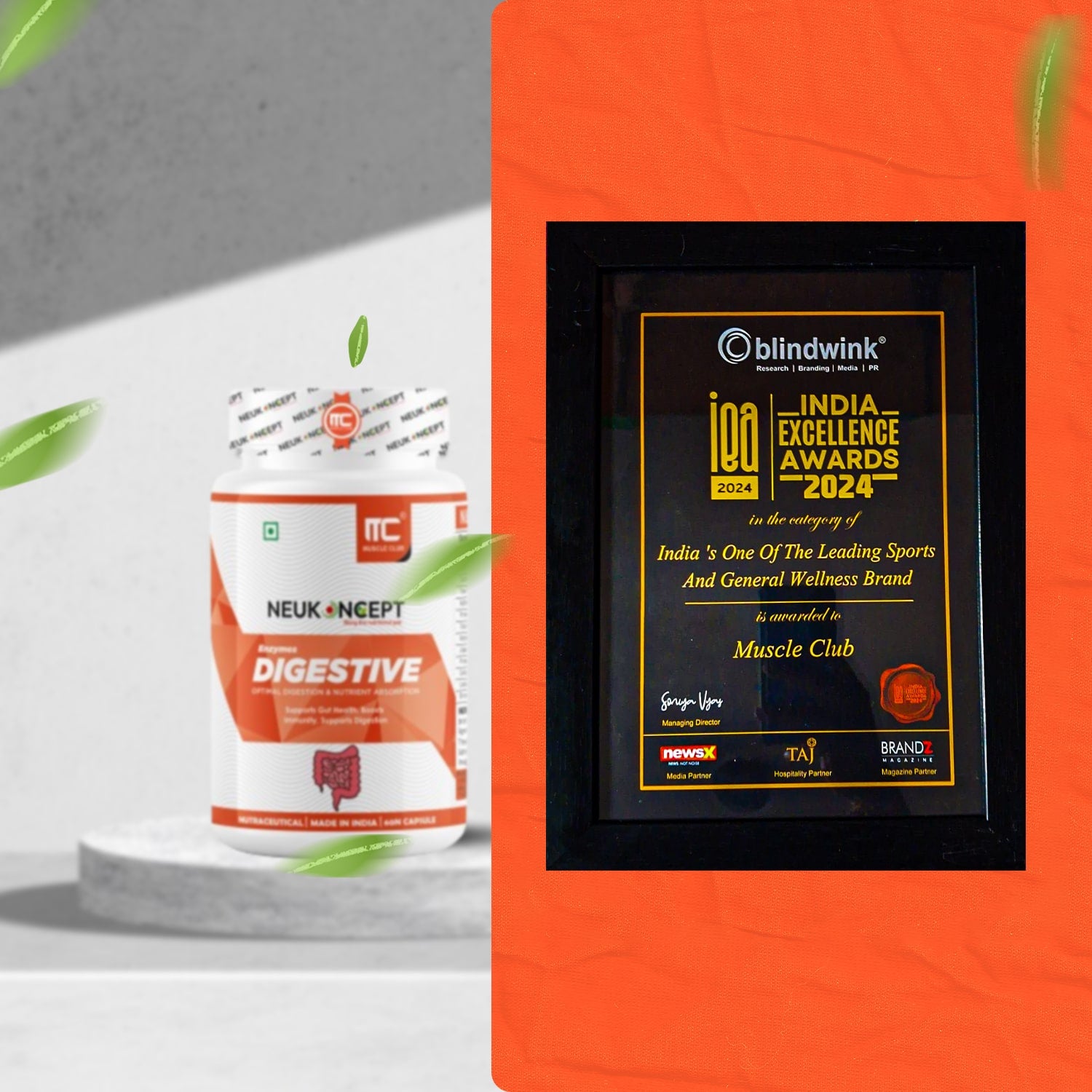 Digestive Enzymes Supplement - Supports Gut Health, Digestion, and Immune Function - Amylase, Lipase, Protease, Cellulase, Lactase, Bromelain - 60 Capsules - Muscle Club