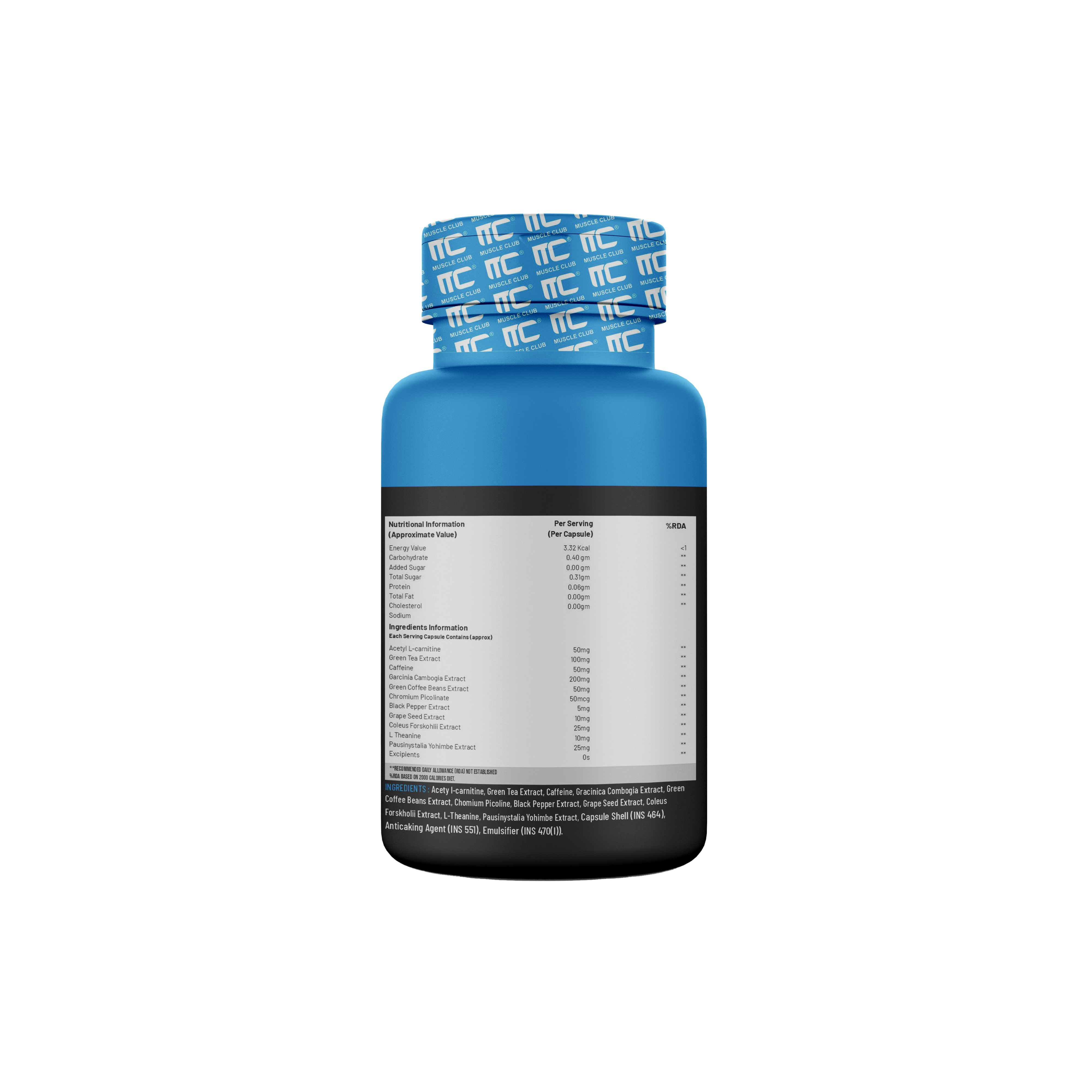 Fat Burner for Women  - Advanced 10X Formula | Fat Burner with L-Carnitine, Green Tea, Garcinia Cambogia, and More - Natural Weight Loss Supplement- 60 Capsules - Muscle Club