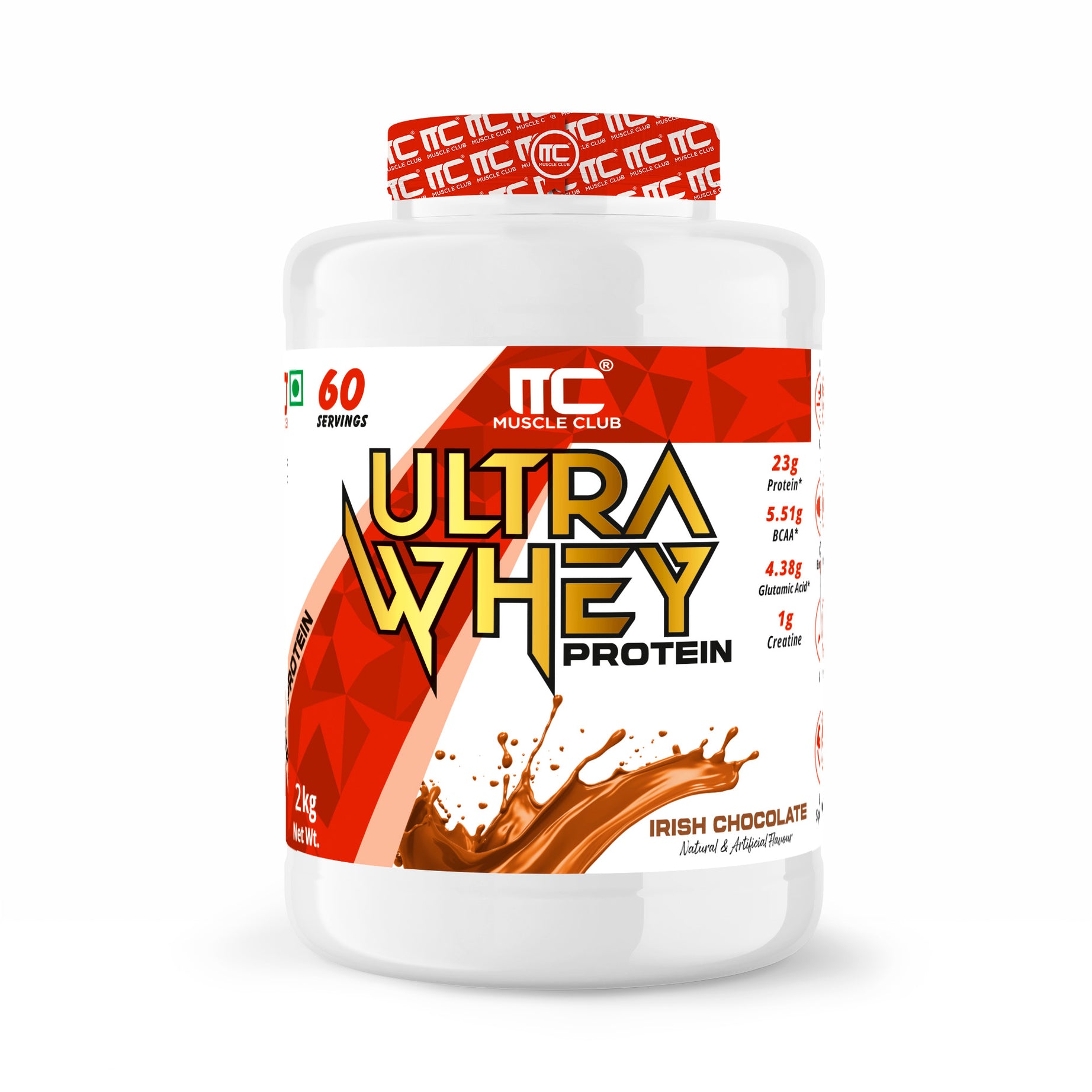 Muscle Club Ultra Whey Protein – 1kg – Premium Whey Protein Isolate & Concentrate Blend – Fast Absorbing Protein Powder with BCAAs & Glutamine – Supports Muscle Growth, Strength & Recovery – Low Carb & Low Fat - Muscle Club