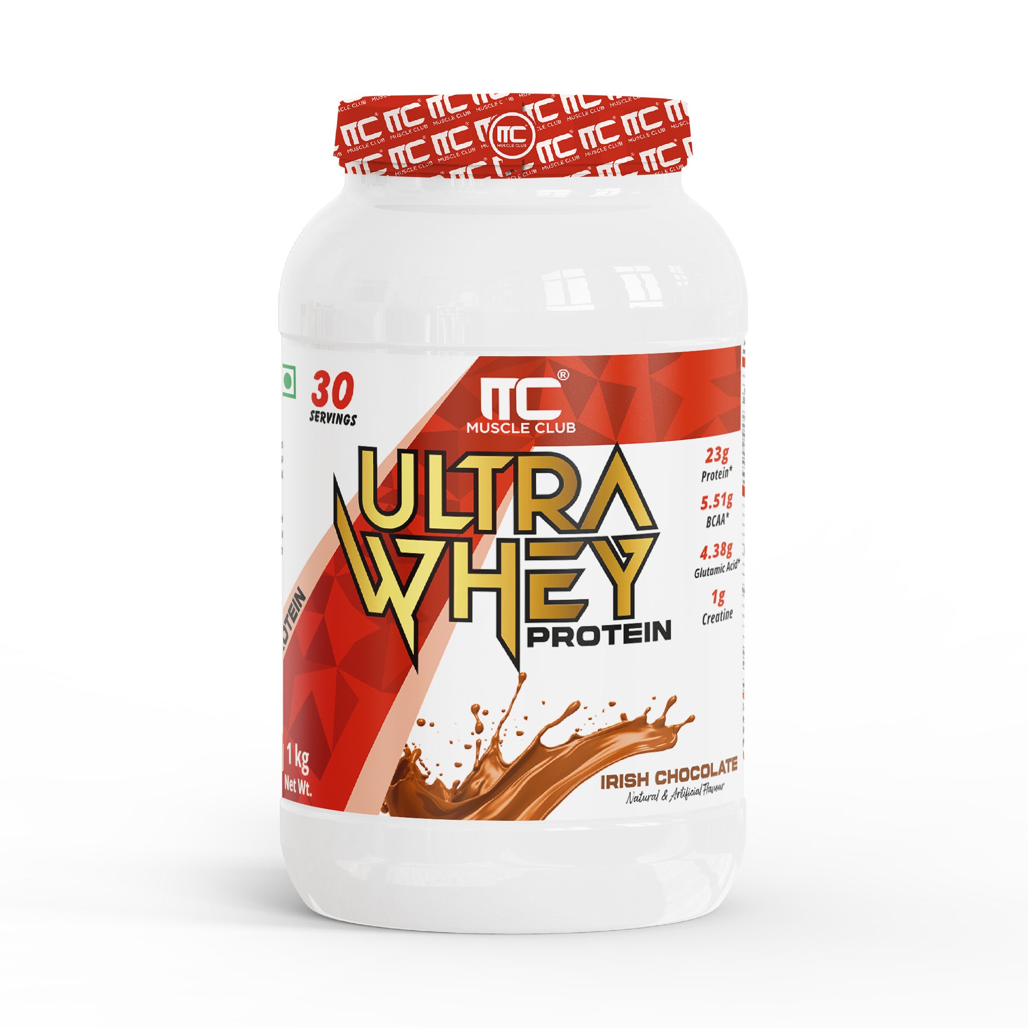 Muscle Club Ultra Whey Protein – 1kg – Premium Whey Protein Isolate & Concentrate Blend – Fast Absorbing Protein Powder with BCAAs & Glutamine – Supports Muscle Growth, Strength & Recovery – Low Carb & Low Fat - Muscle Club