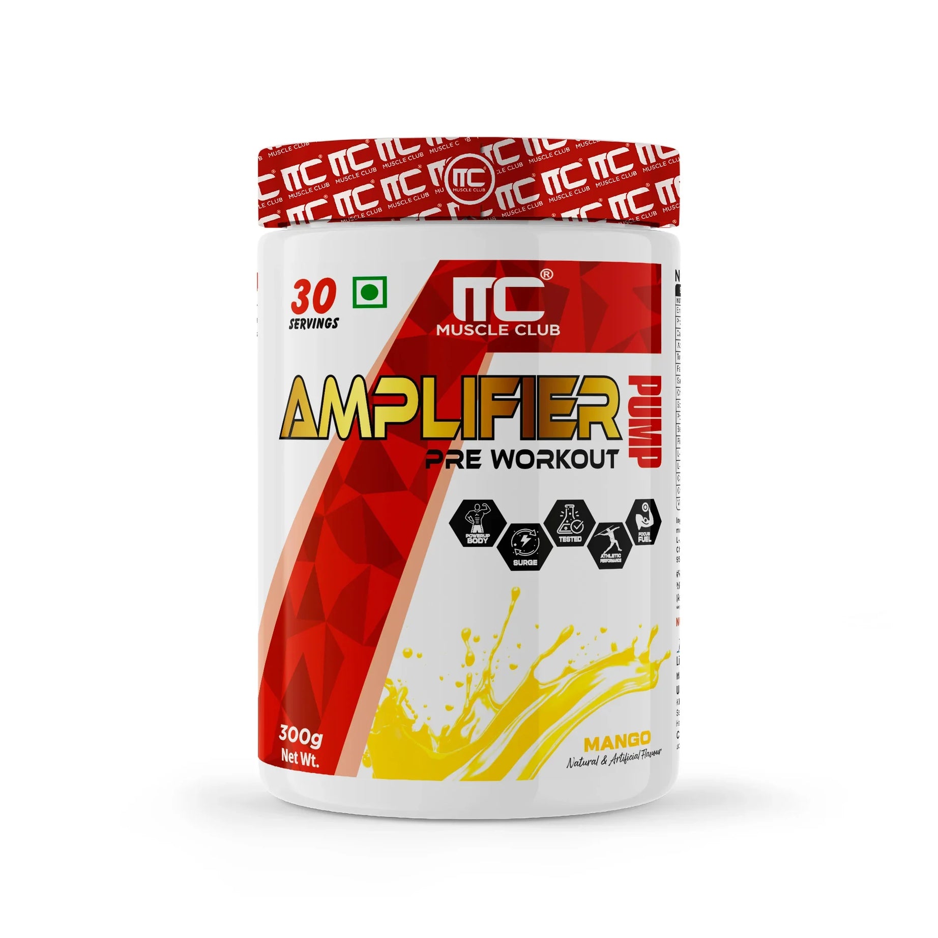Muscle Club Amplifier Pre workout | Pre-workout Supplement Supports to Improve Focus, Strength, Energy | Beta Alanine, Caffeine, Creatine, L-Arginine, & Vitamin B3 - Muscle Club