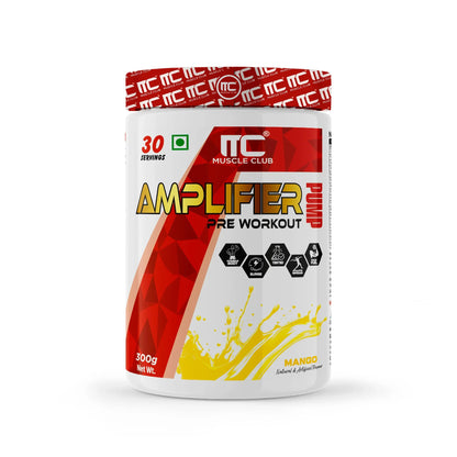 Muscle Club Amplifier Pre workout | Pre-workout Supplement Supports to Improve Focus, Strength, Energy | Beta Alanine, Caffeine, Creatine, L-Arginine, & Vitamin B3 - Muscle Club