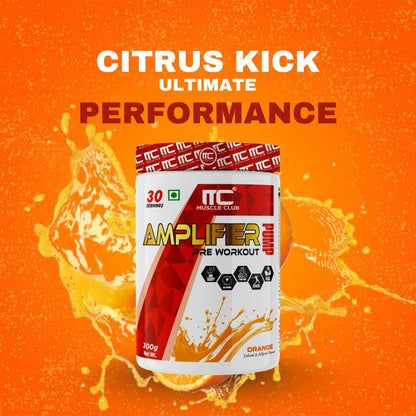 Muscle Club Amplifier Pre-workout | Pre-workout Supplement Supports to Improve Focus, Strength, Energy | Beta Alanine, Caffeine, Creatine, L-Arginine, & Vitamin B3