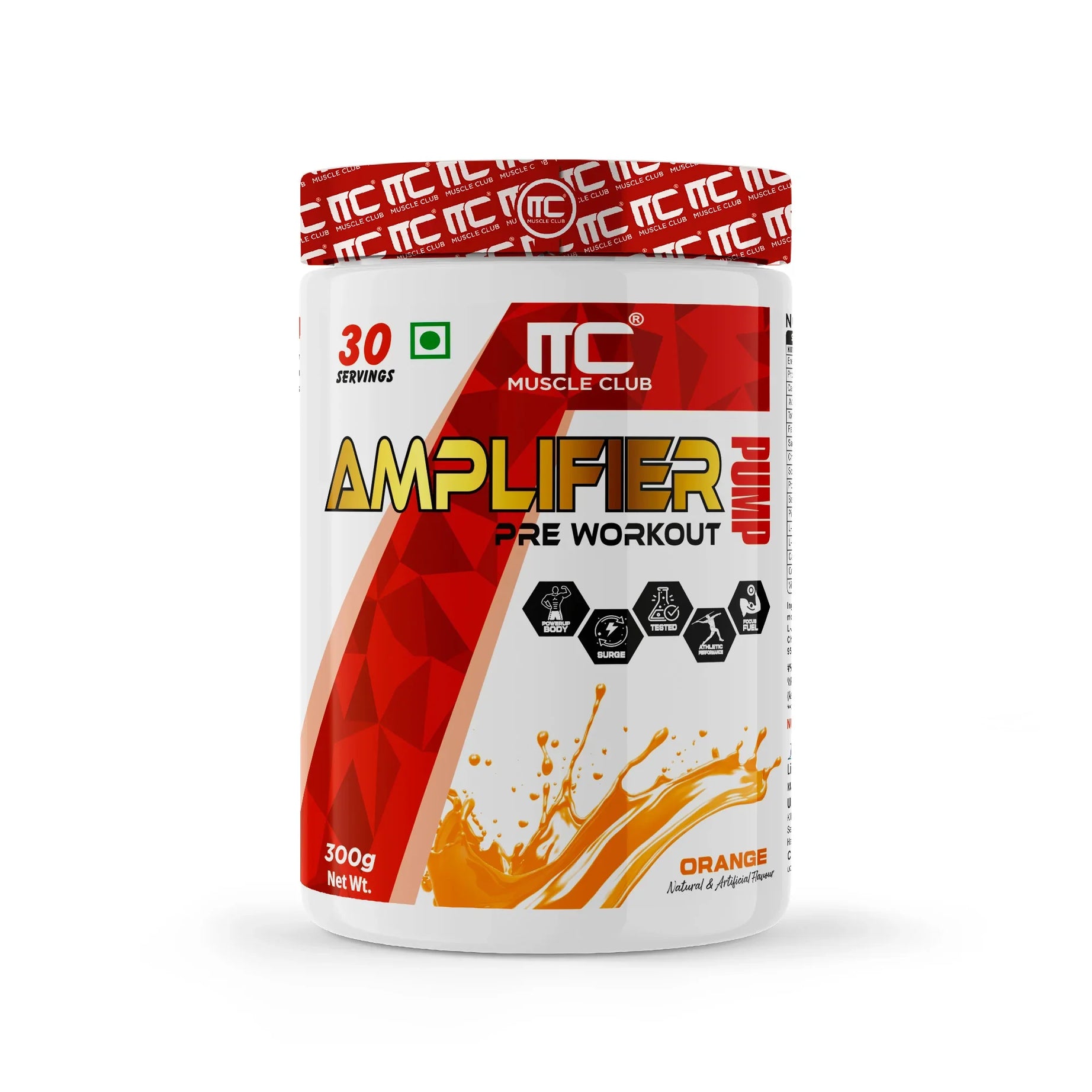 Muscle Club Amplifier Pre workout | Pre-workout Supplement Supports to Improve Focus, Strength, Energy | Beta Alanine, Caffeine, Creatine, L-Arginine, & Vitamin B3 - Muscle Club