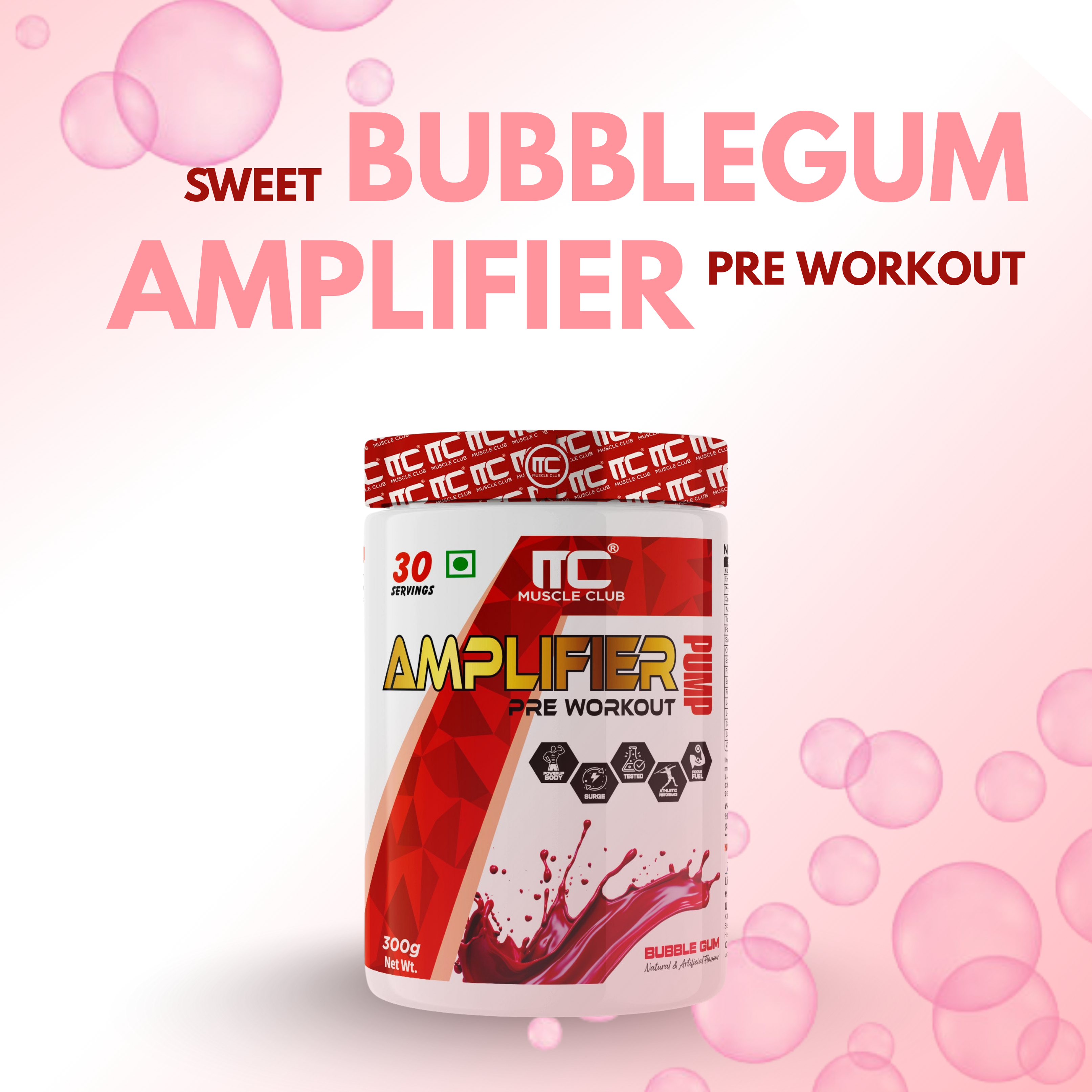 Muscle Club Amplifier Pre-workout | Pre-workout Supplement Supports to Improve Focus, Strength, Energy | Beta Alanine, Caffeine, Creatine, L-Arginine, & Vitamin B3