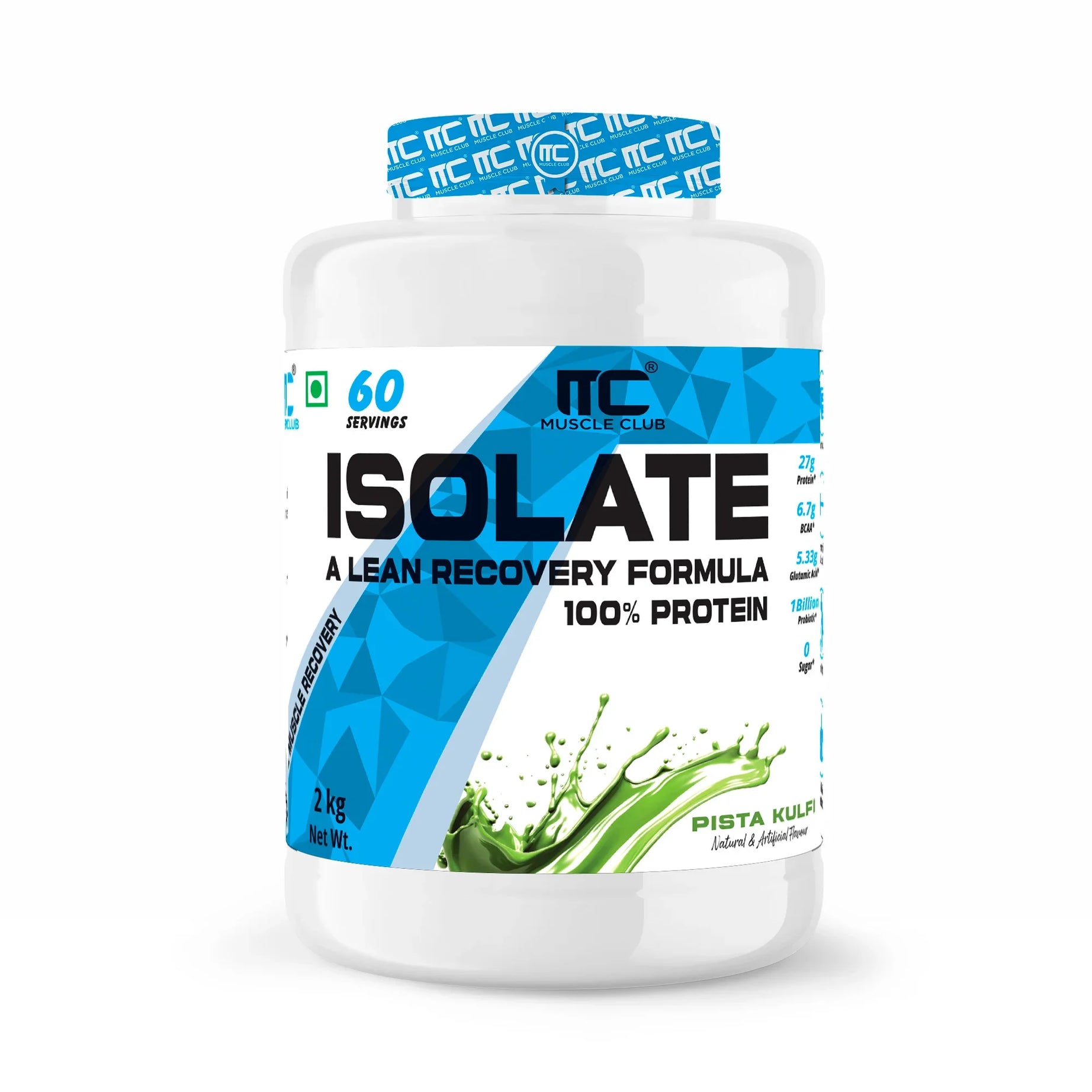 100% Isolate Whey Protein - Advanced Muscle Recovery Formula |27g of Fast-Digesting Pure Protein | with L-Arginine, BCAAs, and Glutamine for Muscle Building - Muscle Club