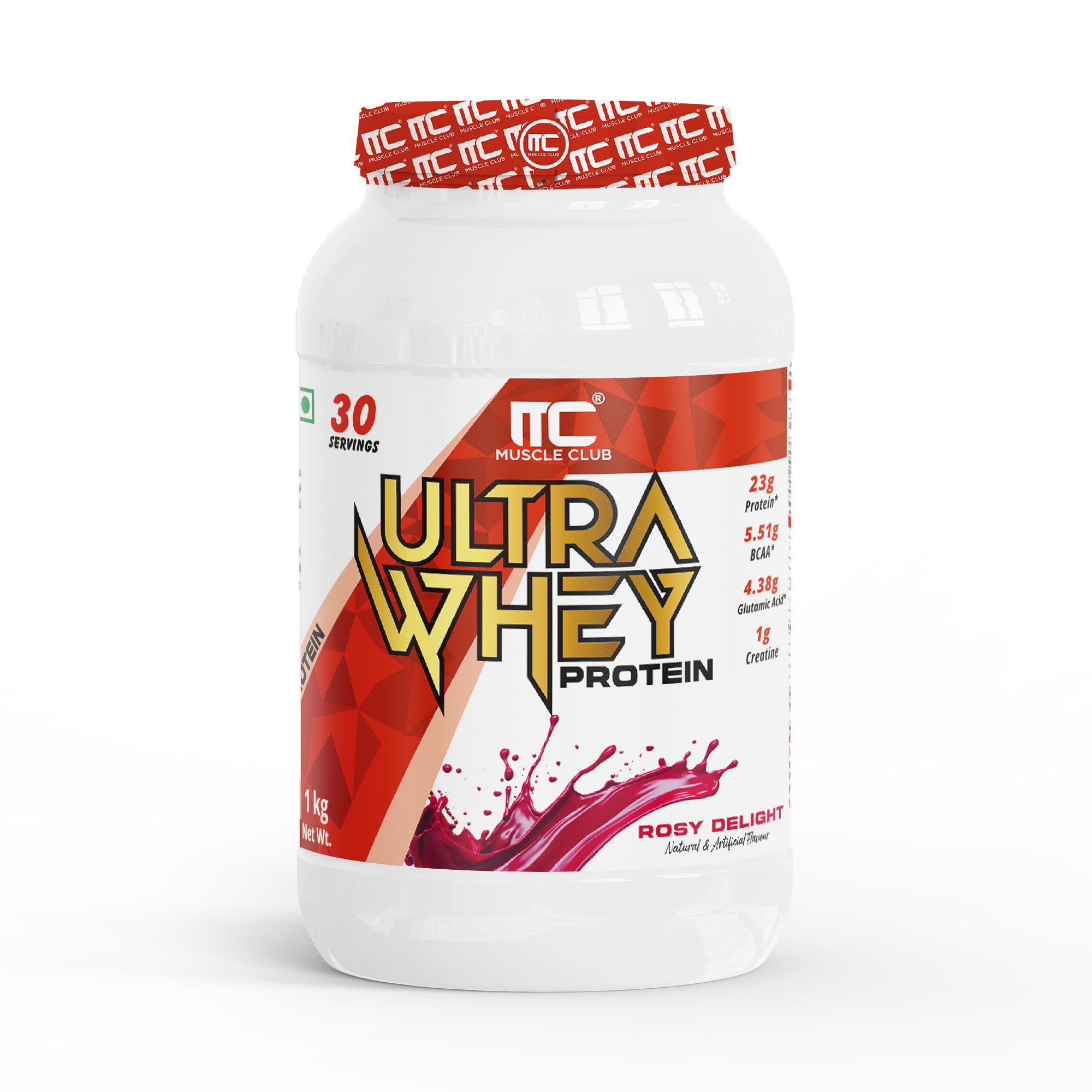Muscle Club Ultra Whey Protein – 1kg – Premium Whey Protein Isolate & Concentrate Blend – Fast Absorbing Protein Powder with BCAAs & Glutamine – Supports Muscle Growth, Strength & Recovery – Low Carb & Low Fat - Muscle Club