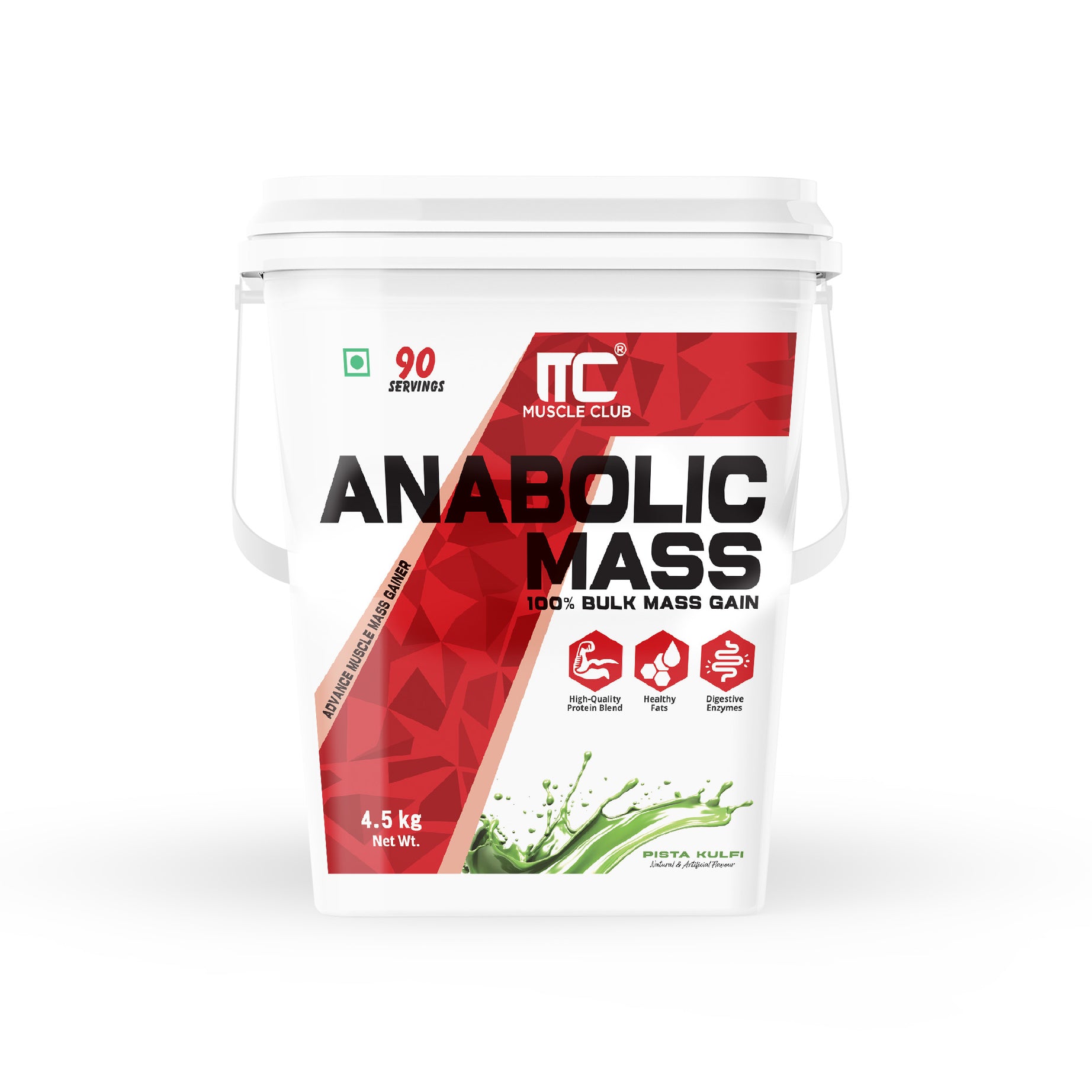 Muscle Club Anabolic Mass Gainer – 3kg 60 Serving – High-Calorie Weight Gainer with Protein, Complex Carbs, L-Glutamine, Creatine & Dietary Fibre – Supports Muscle Growth & Recovery - Muscle Club