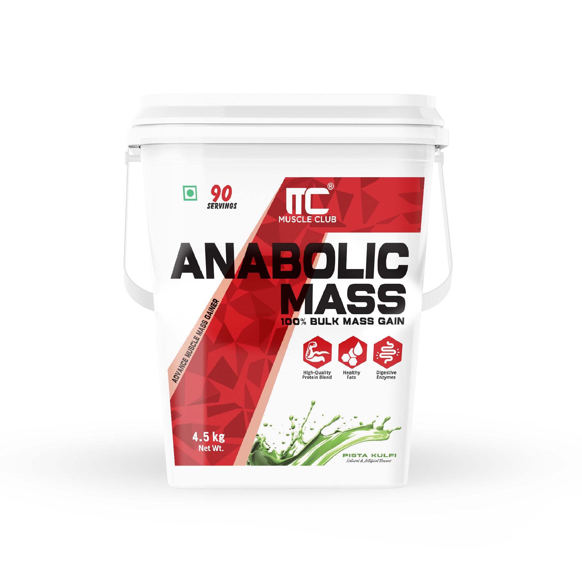 Muscle Club Anabolic Mass Gainer – 3kg 60 Serving – High-Calorie Weight Gainer with Protein, Complex Carbs, L-Glutamine, Creatine & Dietary Fibre – Supports Muscle Growth & Recovery - Muscle Club