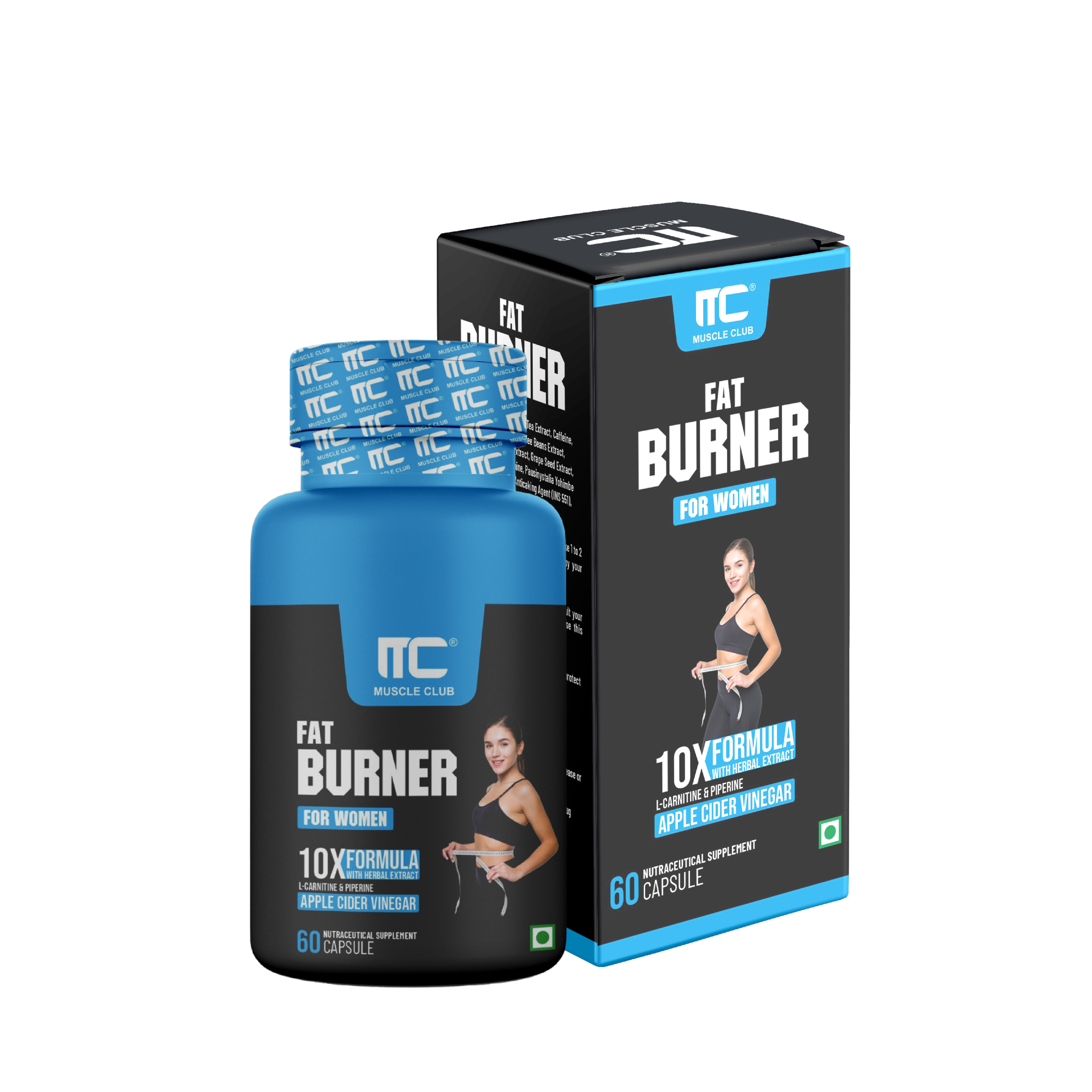 Fat Burner for Women  - Advanced 10X Formula | Fat Burner with L-Carnitine, Green Tea, Garcinia Cambogia, and More - Natural Weight Loss Supplement- 60 Capsules - Muscle Club