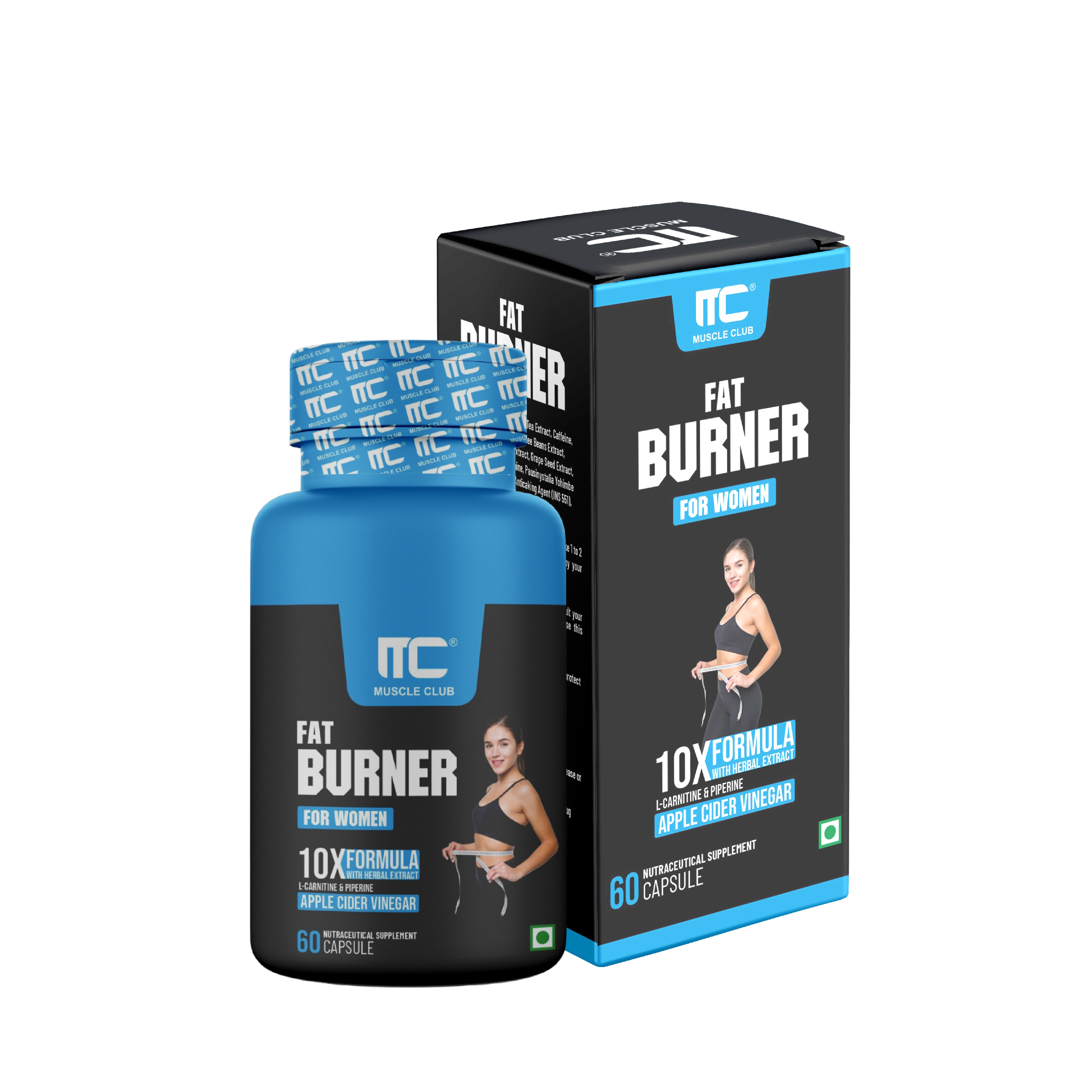 Fat Burner for Women  - Advanced 10X Formula | Fat Burner with L-Carnitine, Green Tea, Garcinia Cambogia, and More - Natural Weight Loss Supplement- 60 Capsules - Muscle Club