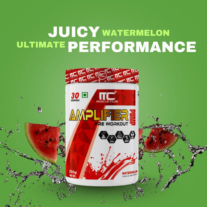 Muscle Club Amplifier Pre-workout | Pre-workout Supplement Supports to Improve Focus, Strength, Energy | Beta Alanine, Caffeine, Creatine, L-Arginine, & Vitamin B3