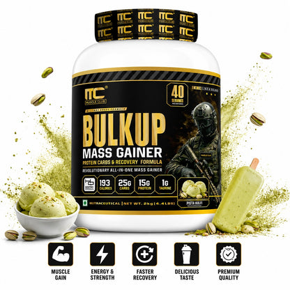 Muscle Club BulkUp Mass Gainer 2kg | 15g Protein, 25g Carbs & 1g Taurine