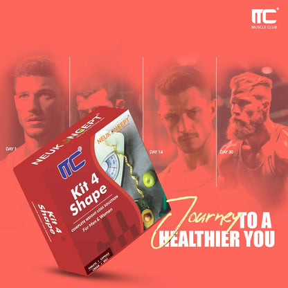 Muscle Club Kit 4 Shape with MC Instant Burn Cap, MC Burn Inches Tabs, Thermogenic Gel, and Sweating Belt - 30 Days Inch Burn Challenge - Muscle Club