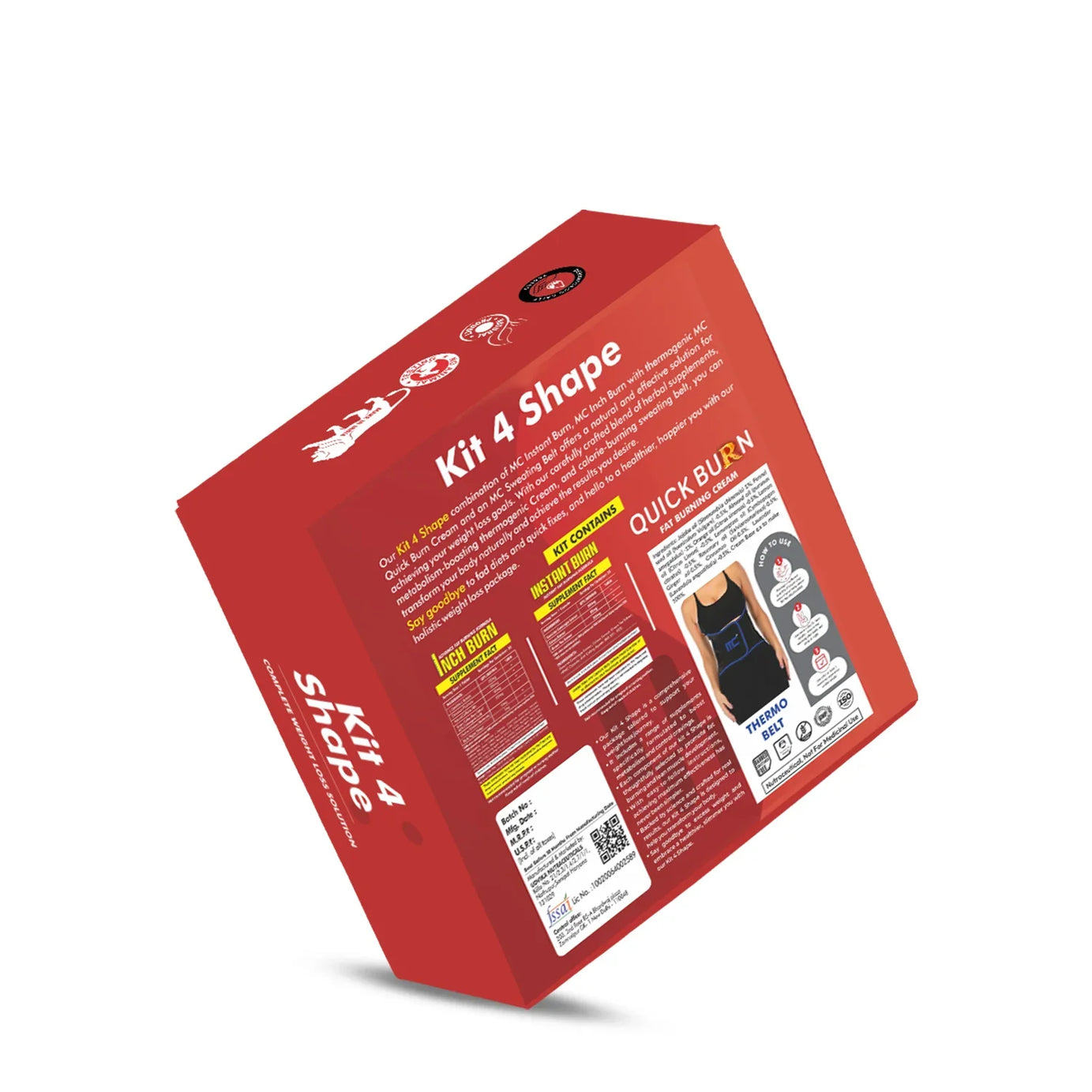 Muscle Club Kit 4 Shape with MC Instant Burn Cap, MC Burn Inches Tabs, Thermogenic Gel, and Sweating Belt - 30 Days Inch Burn Challenge - Muscle Club